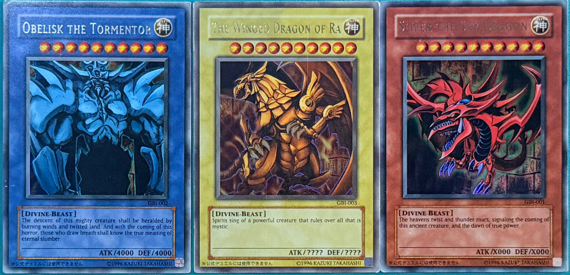 Yugioh! Dioses Egipcios Obelisk, Ra, Slifer GBI-001 GBI-002 GBI-003