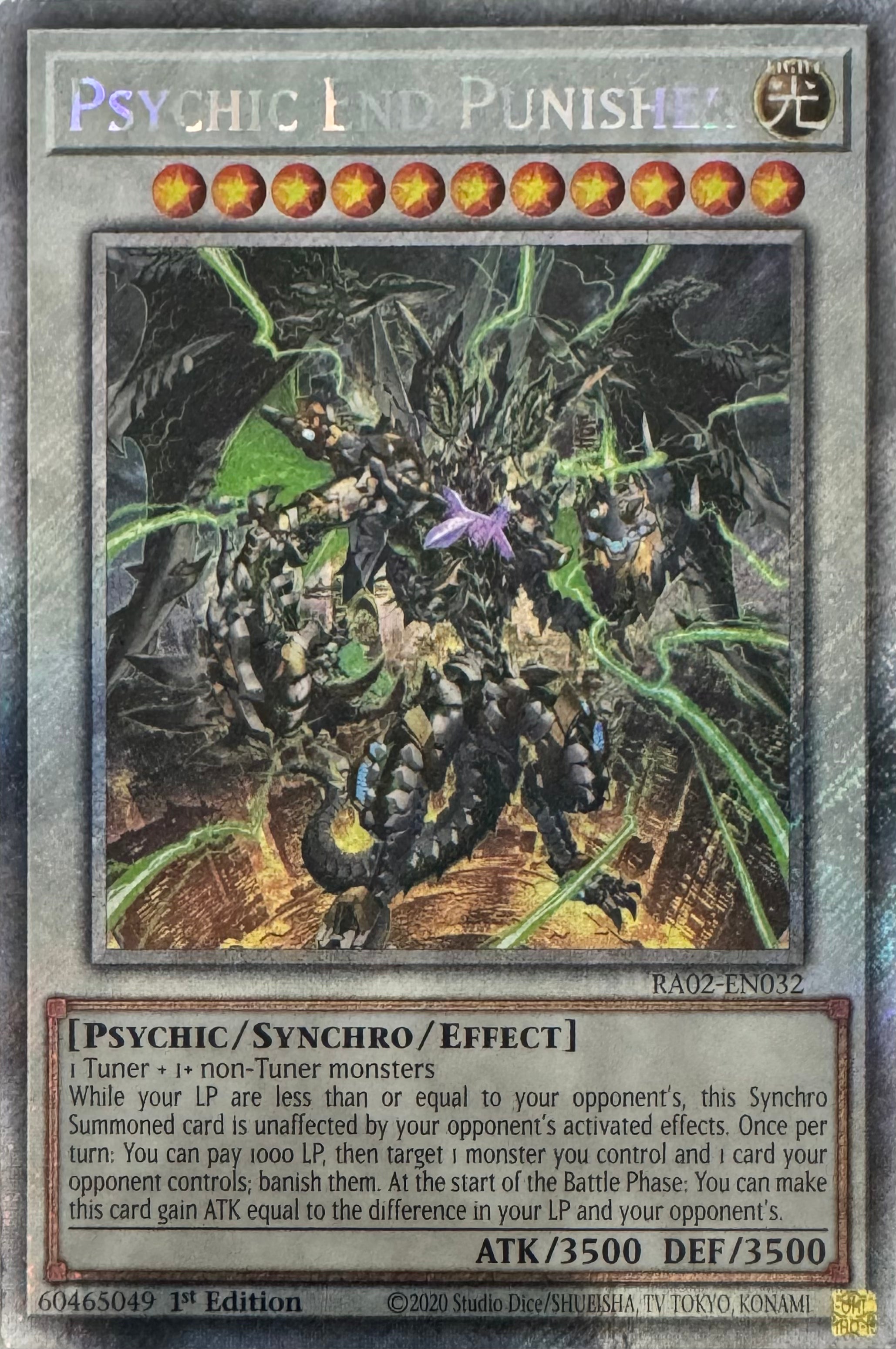 Yugioh! Psychic End Punisher Ra02-en032 1st Edition Platinum