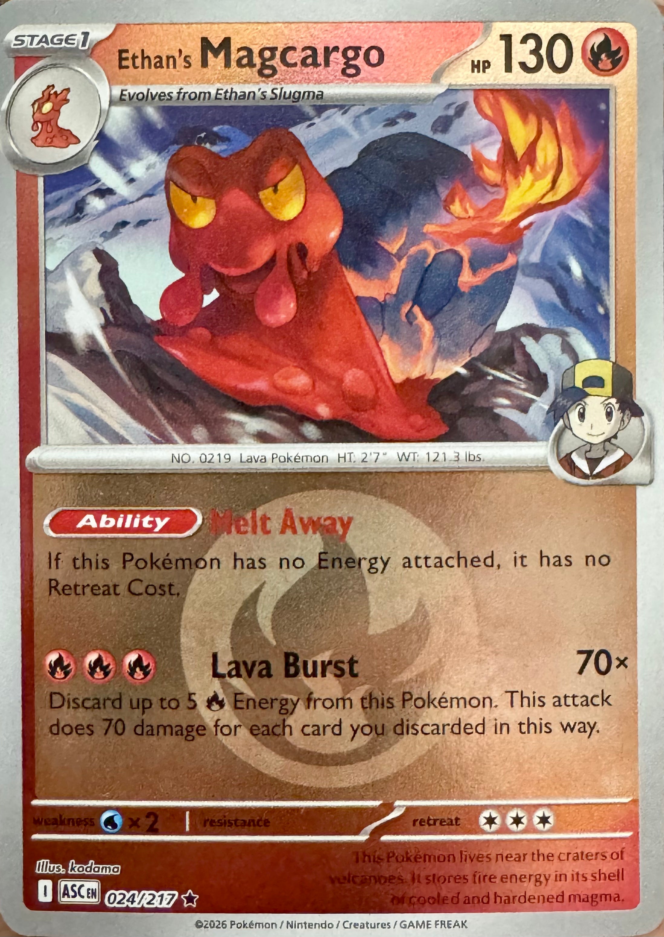 Pokémon Tcg Ethan's Magcargo 024/217 (Energy Symbol)