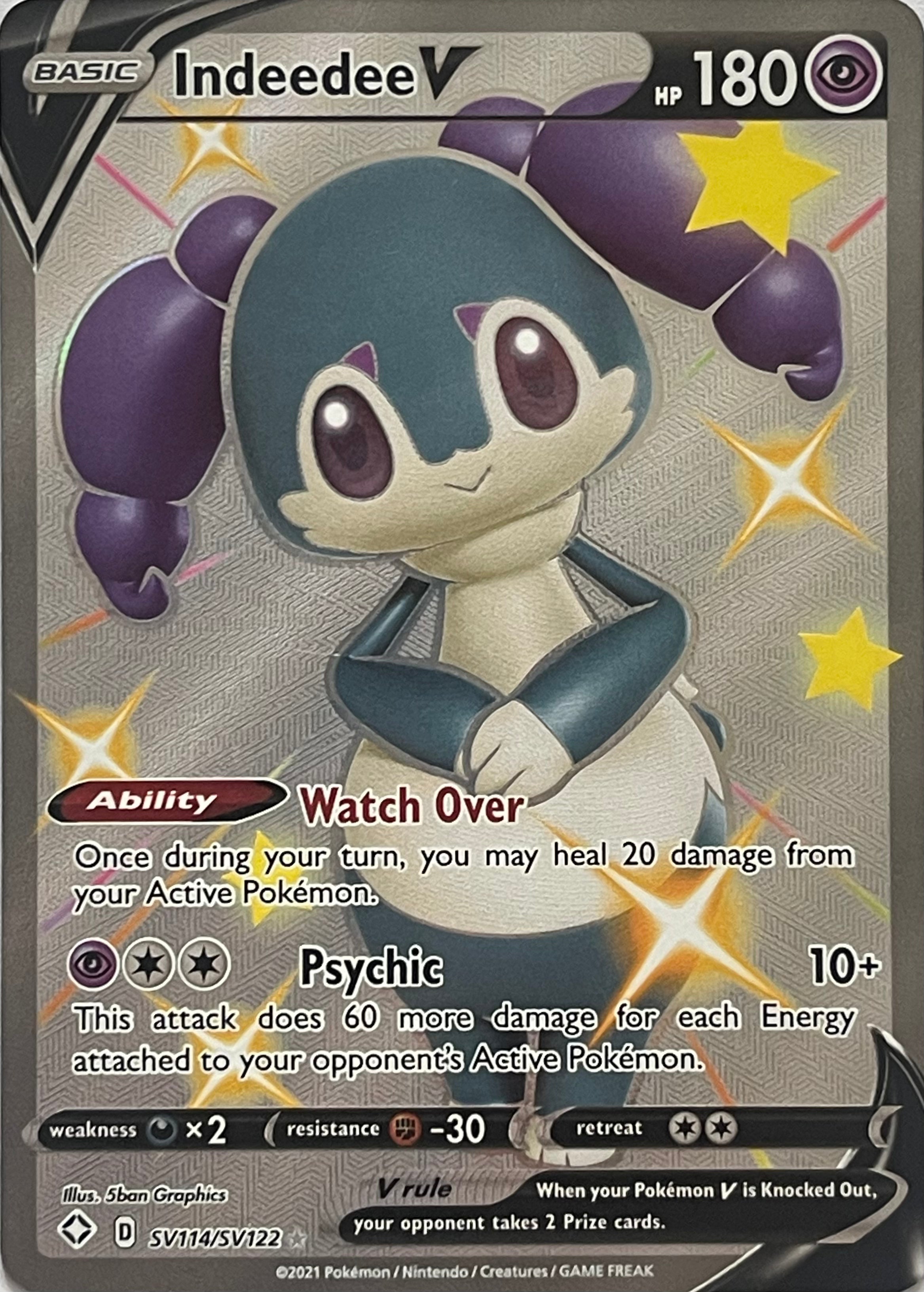 Pokemon Tcg Indeedee V SV114/SV122 Shiny Holo