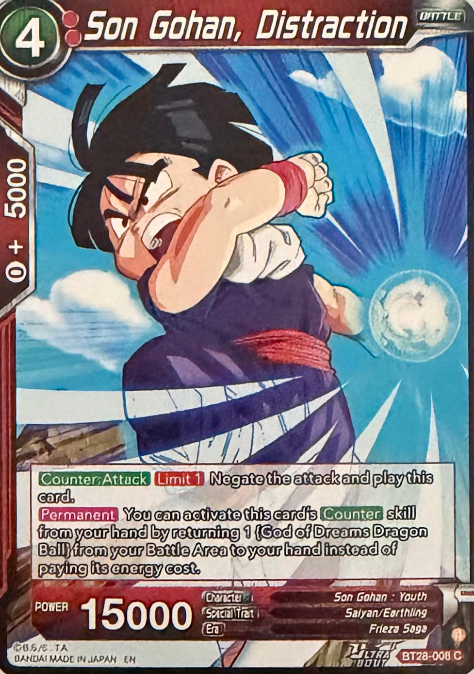 Dragon Ball Tcg Son Gohan, Distraction BT28-008