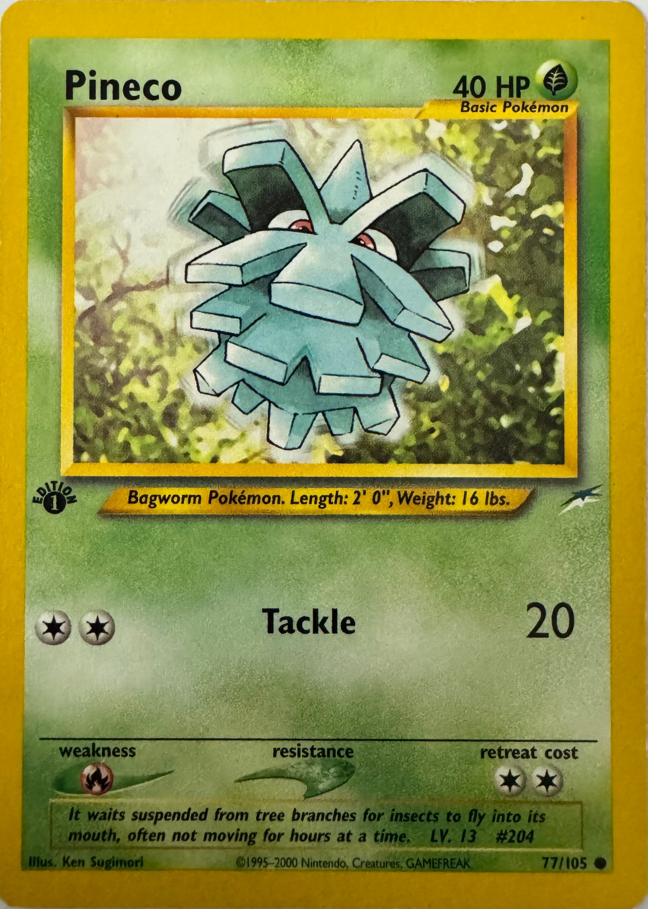 Pokemon Tcg Pineco 77/105 1st Edition