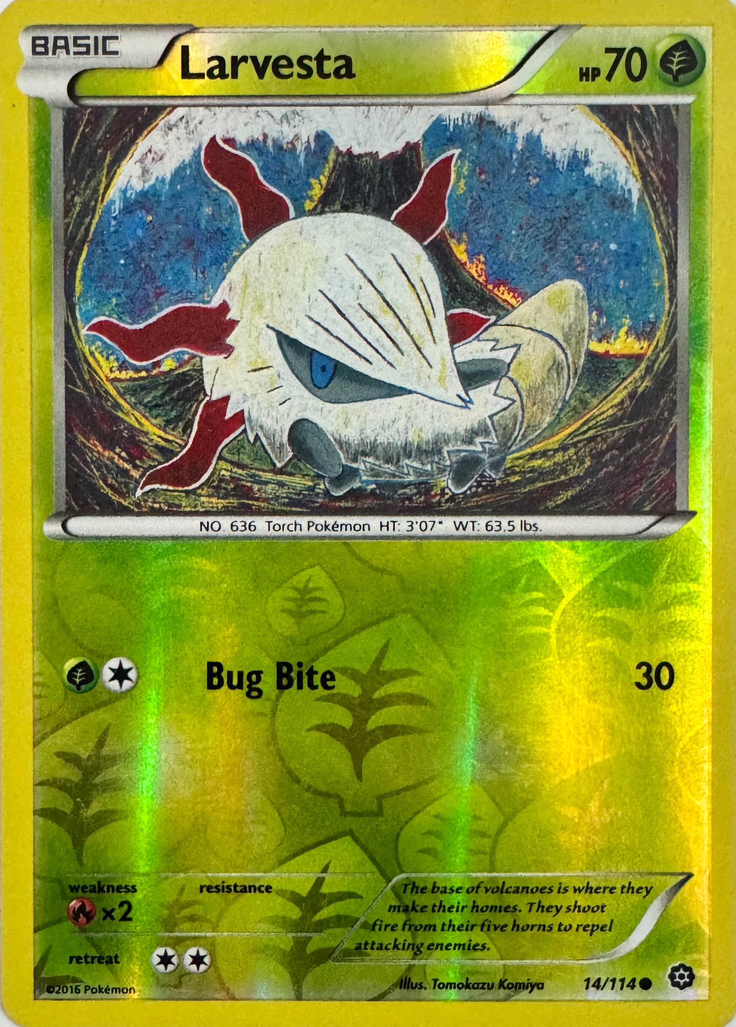 Pokemon Tcg Larvesta 14/114 Reverse