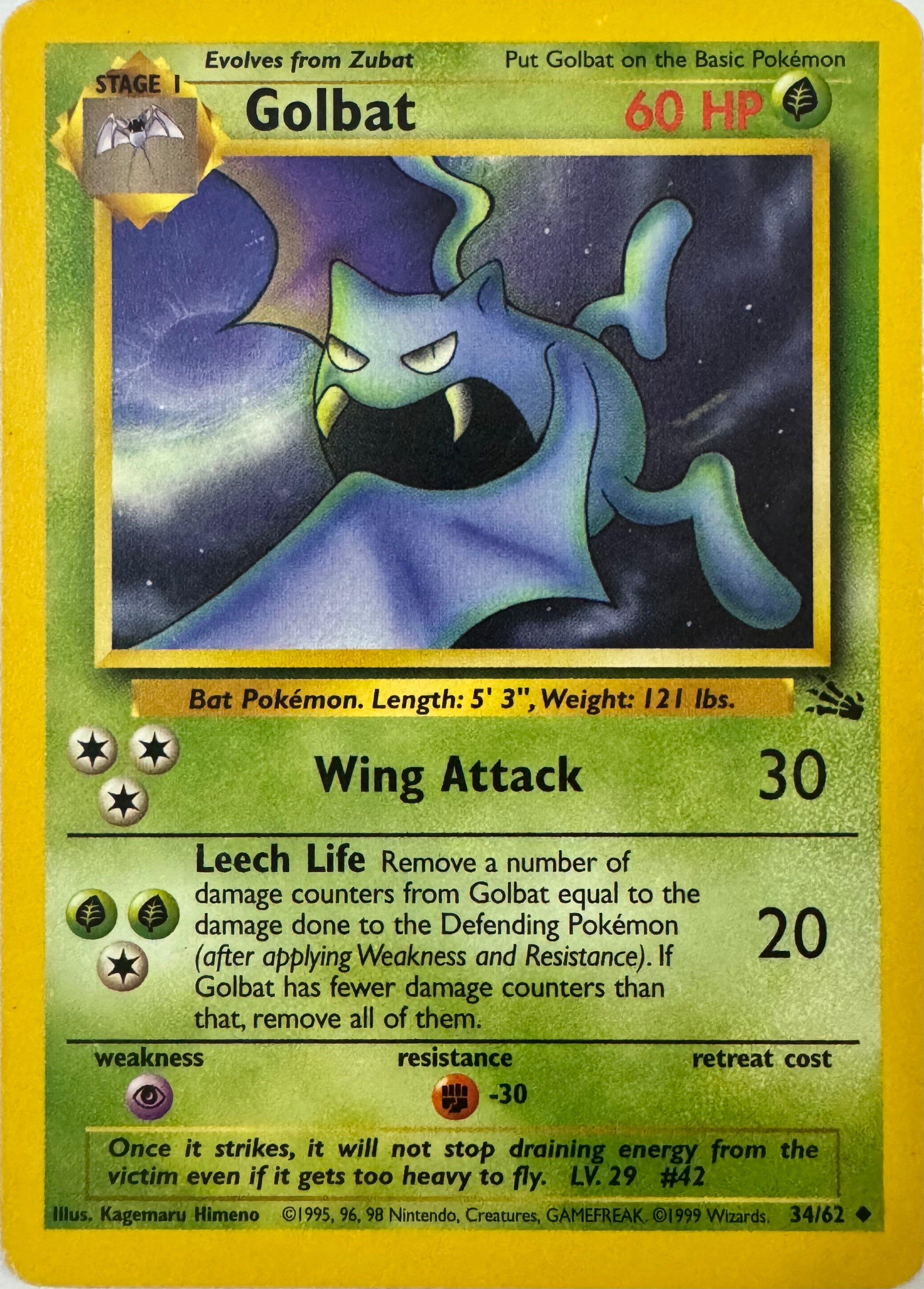 Pokemon Tcg Golbat 34/62