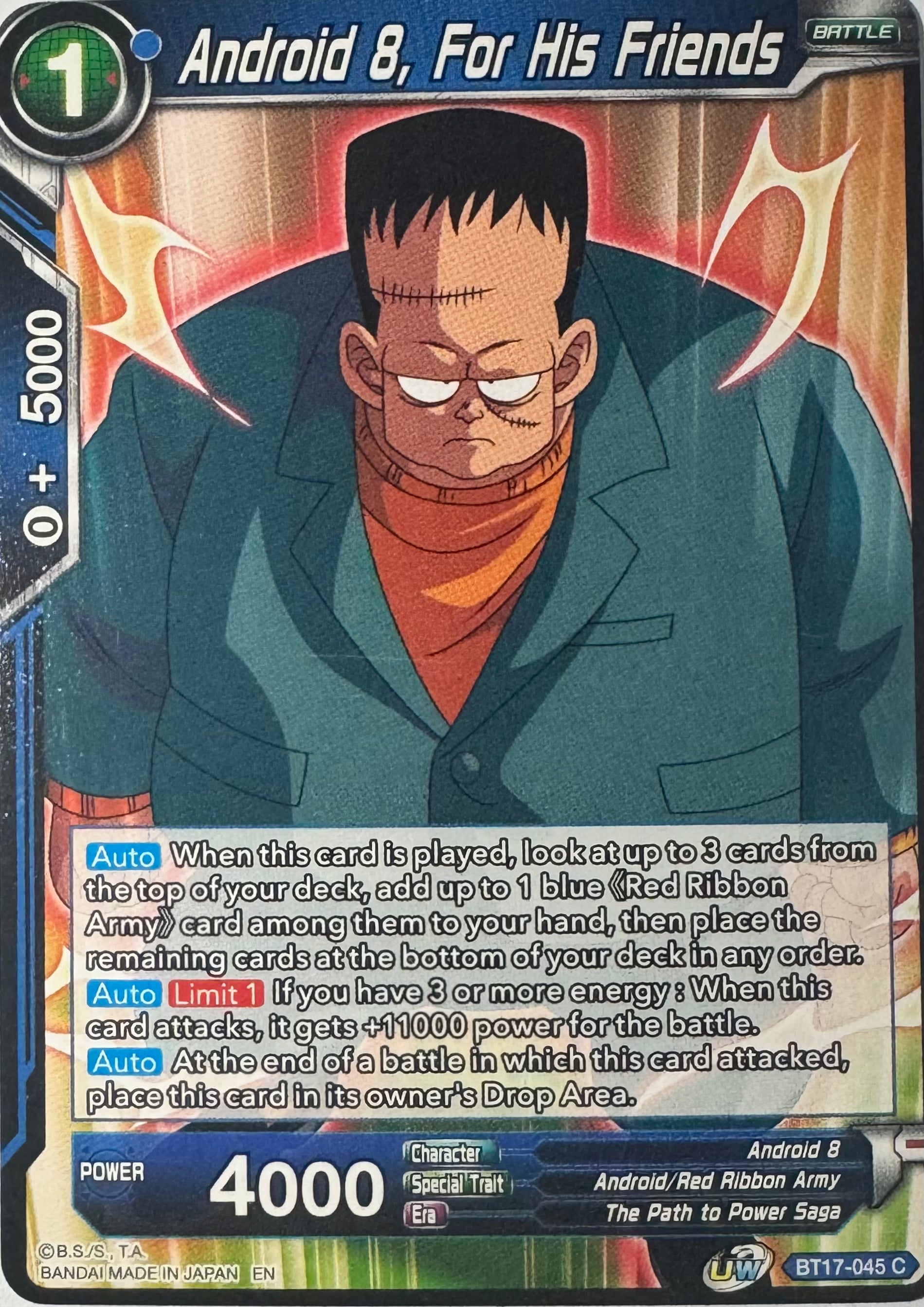 Dragon Ball Tcg Android 8, For His Friends Bt17-045