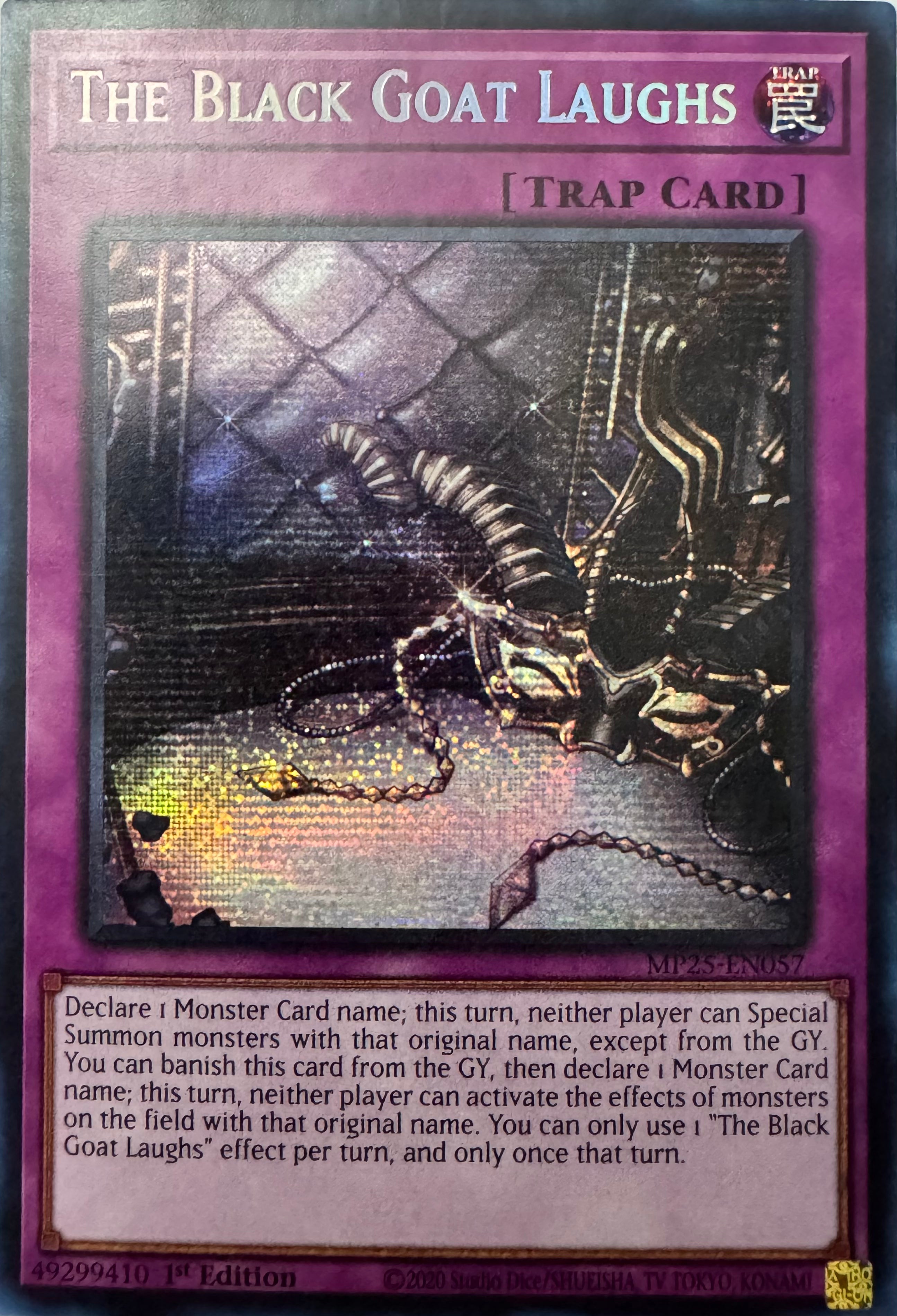 Yugioh! The Black Goat Laughs Mp25-en057 1st Edition Prismatic