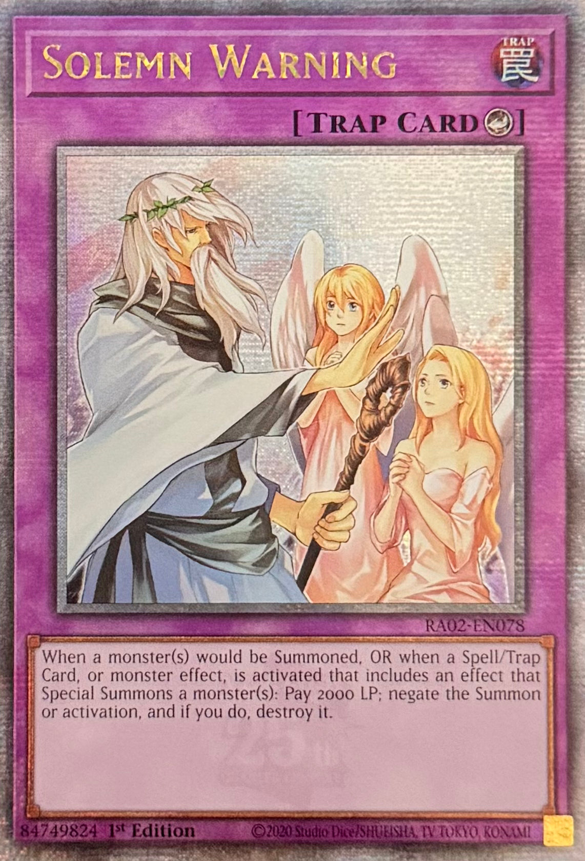 Yugioh! Tcg Solemn Warning RA02-EN078 Quarter Century