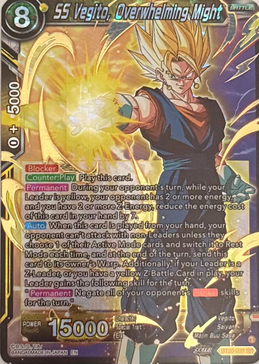 Dragon Ball Tcg SS Vegito Overwhelming Might BT20-099 SR