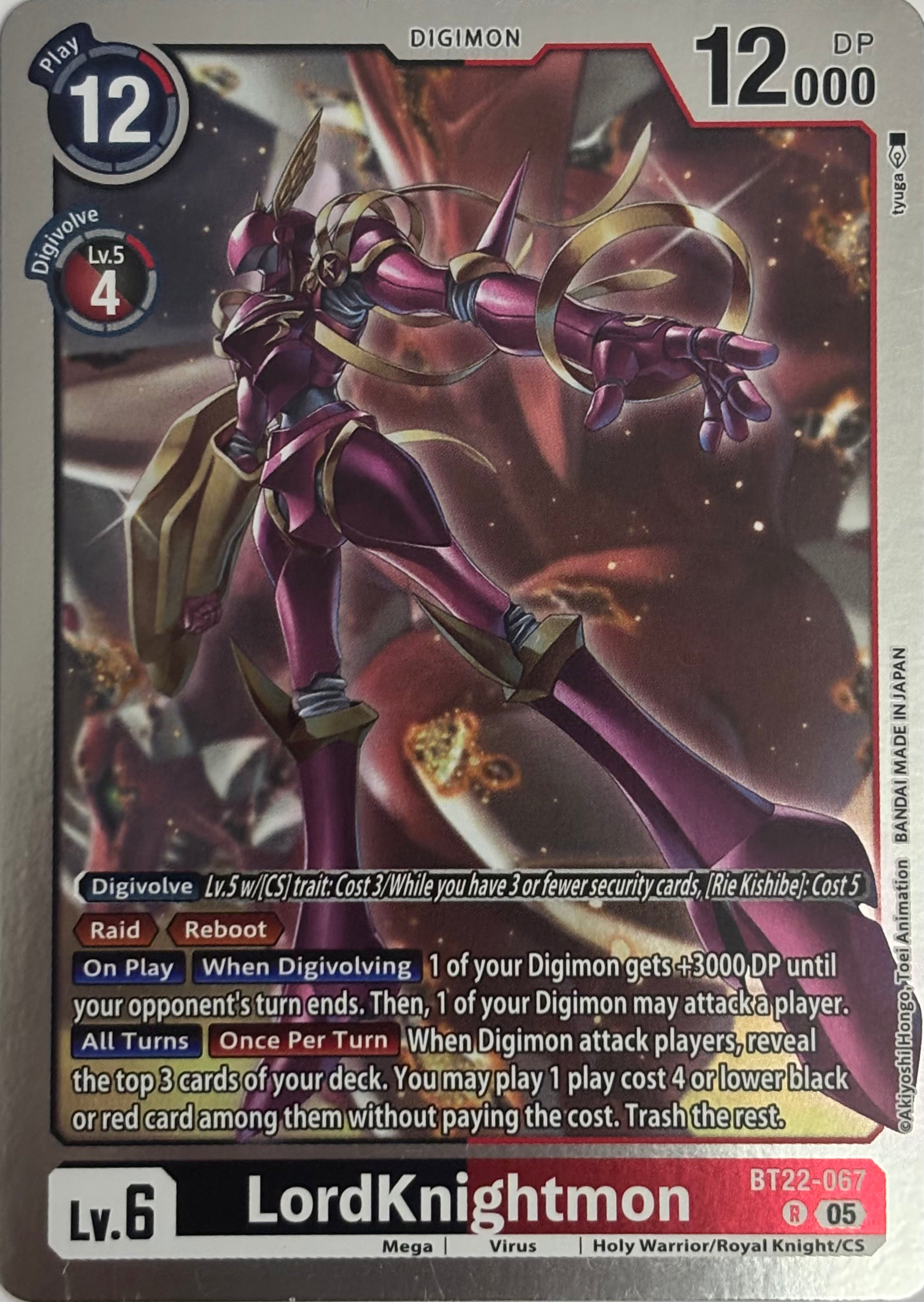 Digimon Tcg LordKnightmon BT22-067 Foil