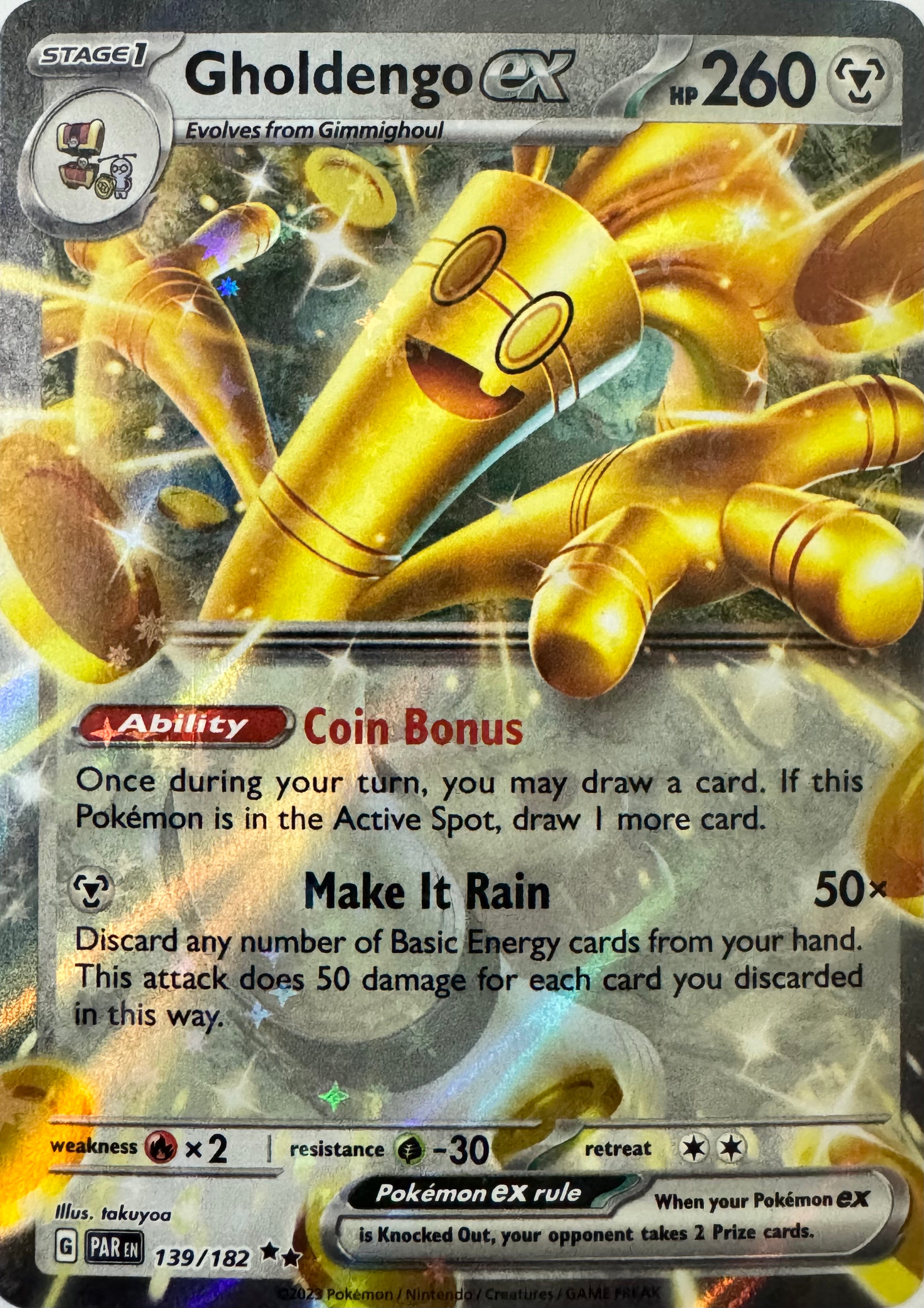 Pokemon Tcg Gholdengo Ex 139/182