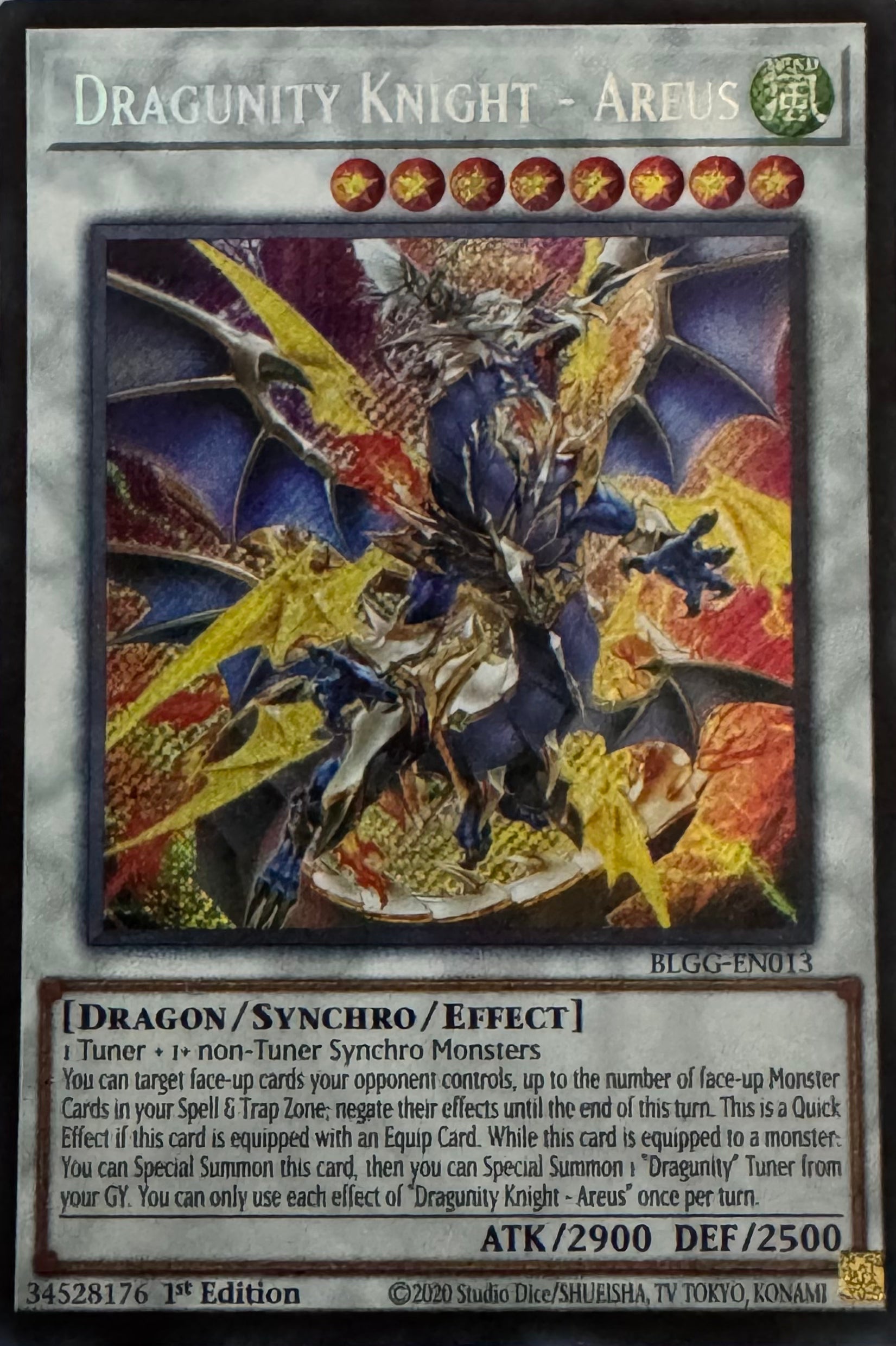 Yugioh! Dragunity Knight - Areus Blgg-en013 1st Edition Secret