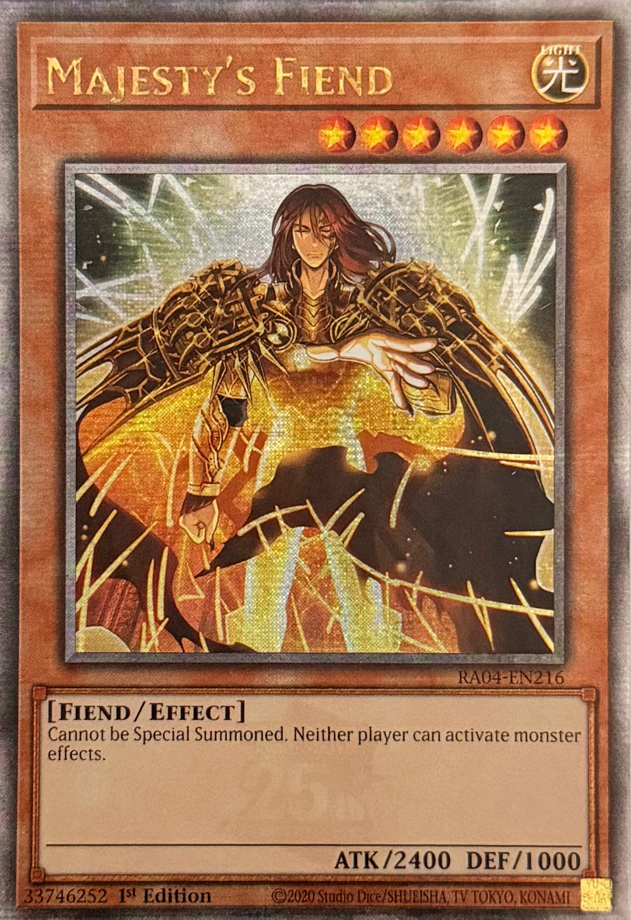 Yugioh! Majesty’s Fiend RA04-EN216 Quarter Century