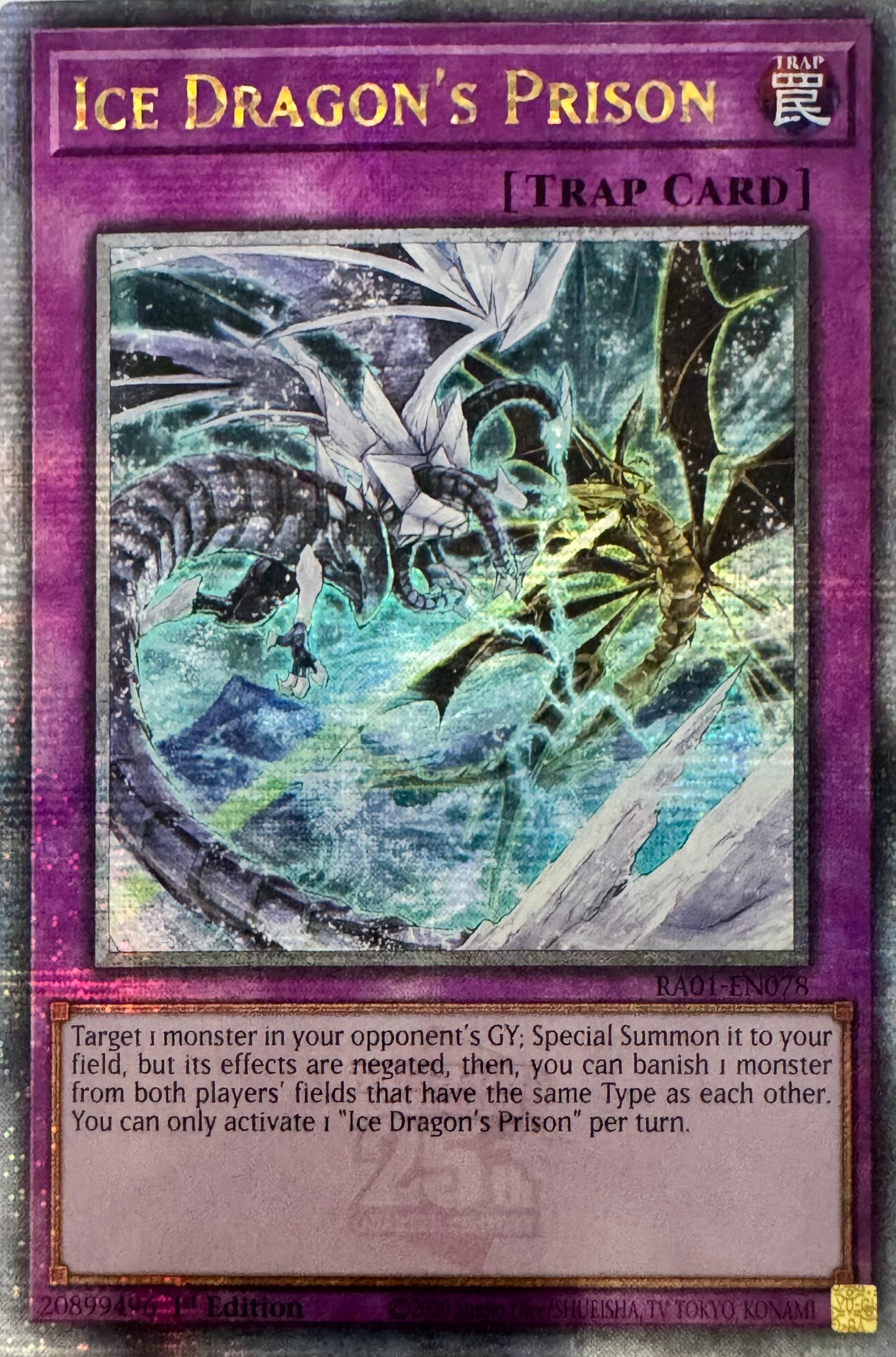 Yugioh! Ice Dragon's Prison Ra01-en078 1st Edition Quarter