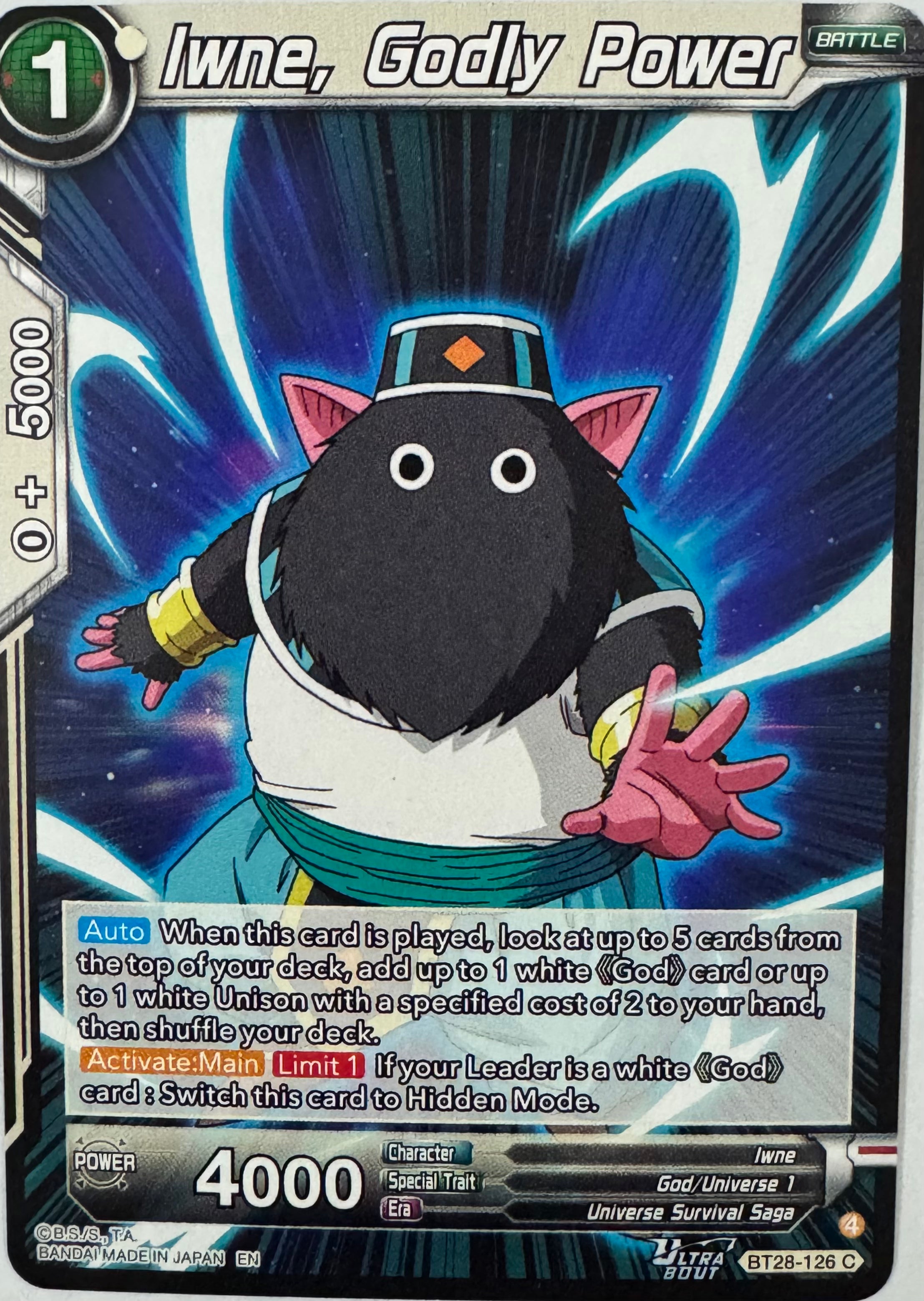 Dragon Ball Tcg Iwne, Godly Power Bt28-126