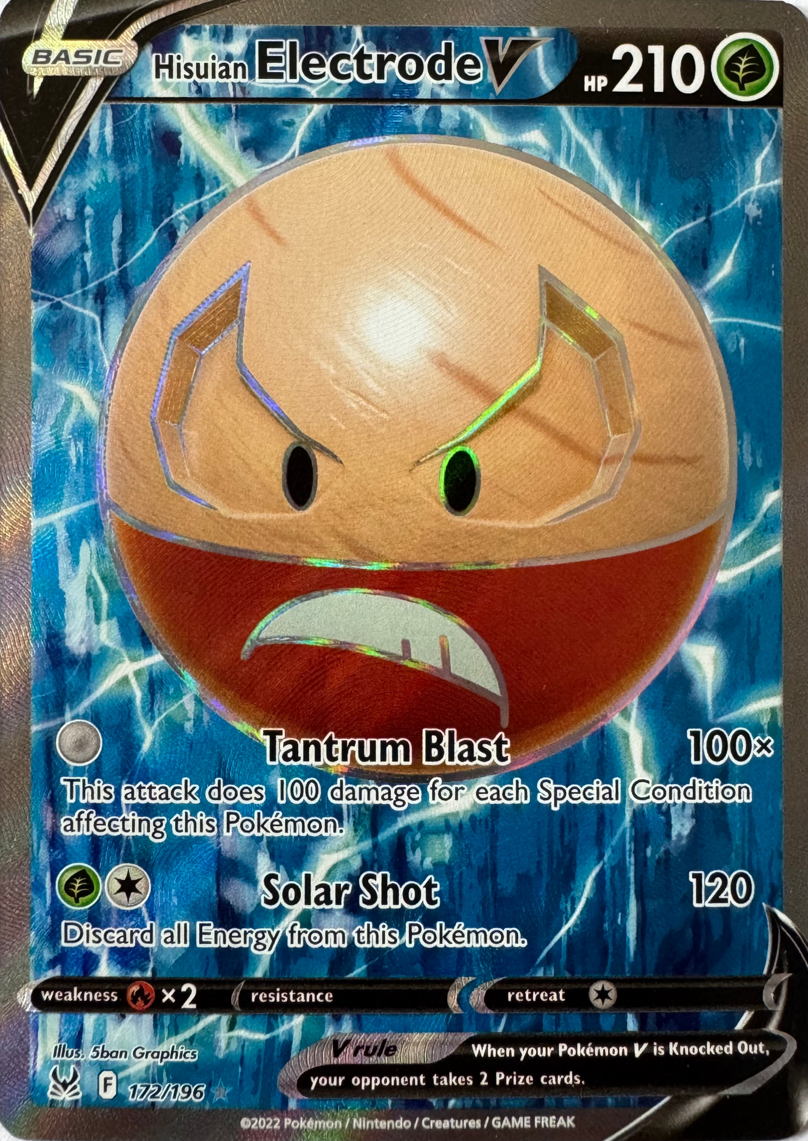 Pokemon Tcg Hisuian Electrode V 172/196 Full Art