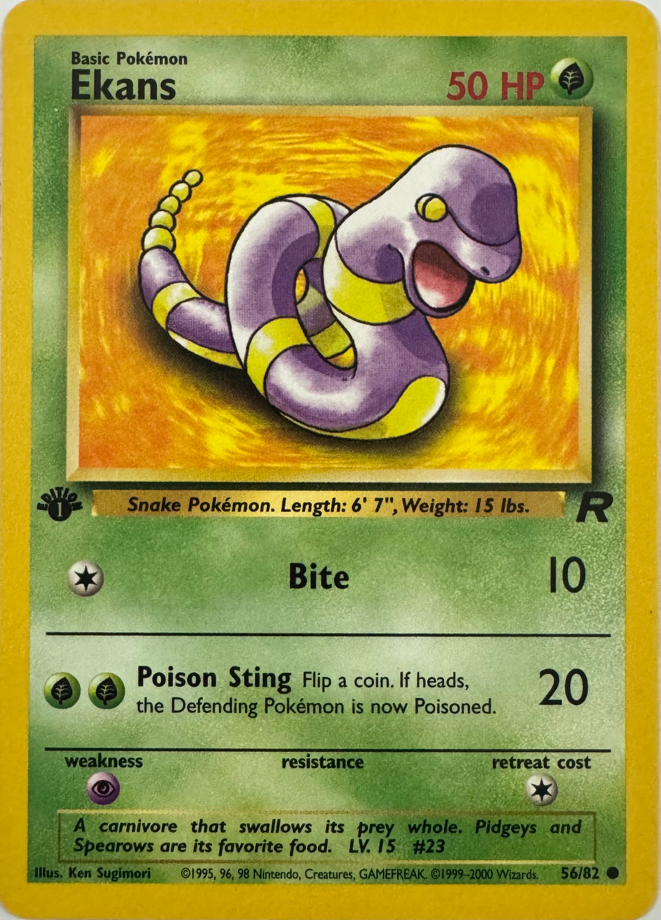 Pokemon Tcg Ekans 56/82 1st Edition