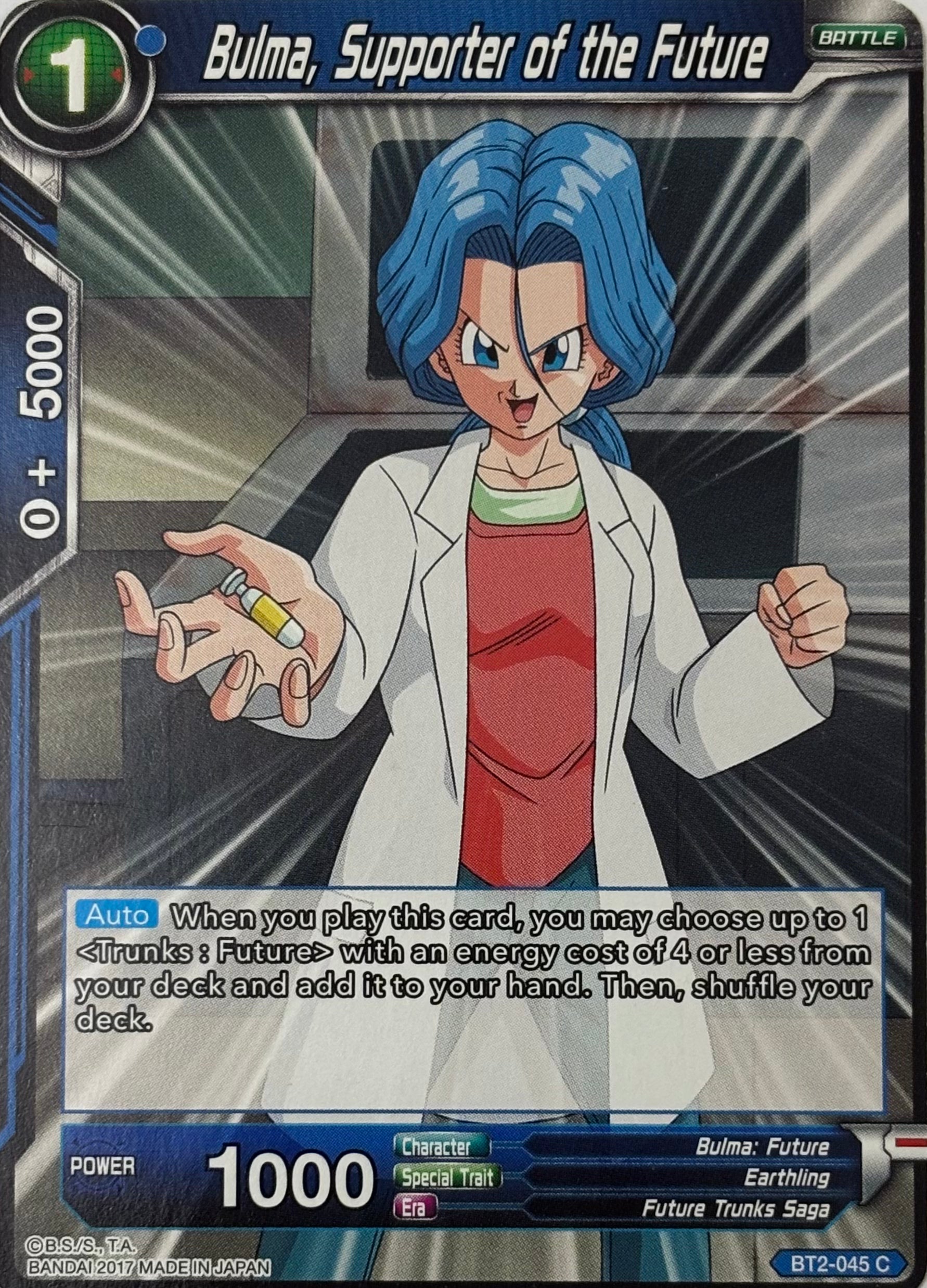 Dragon Ball Tcg Bulma, Supporter Of The Future Bt2-045