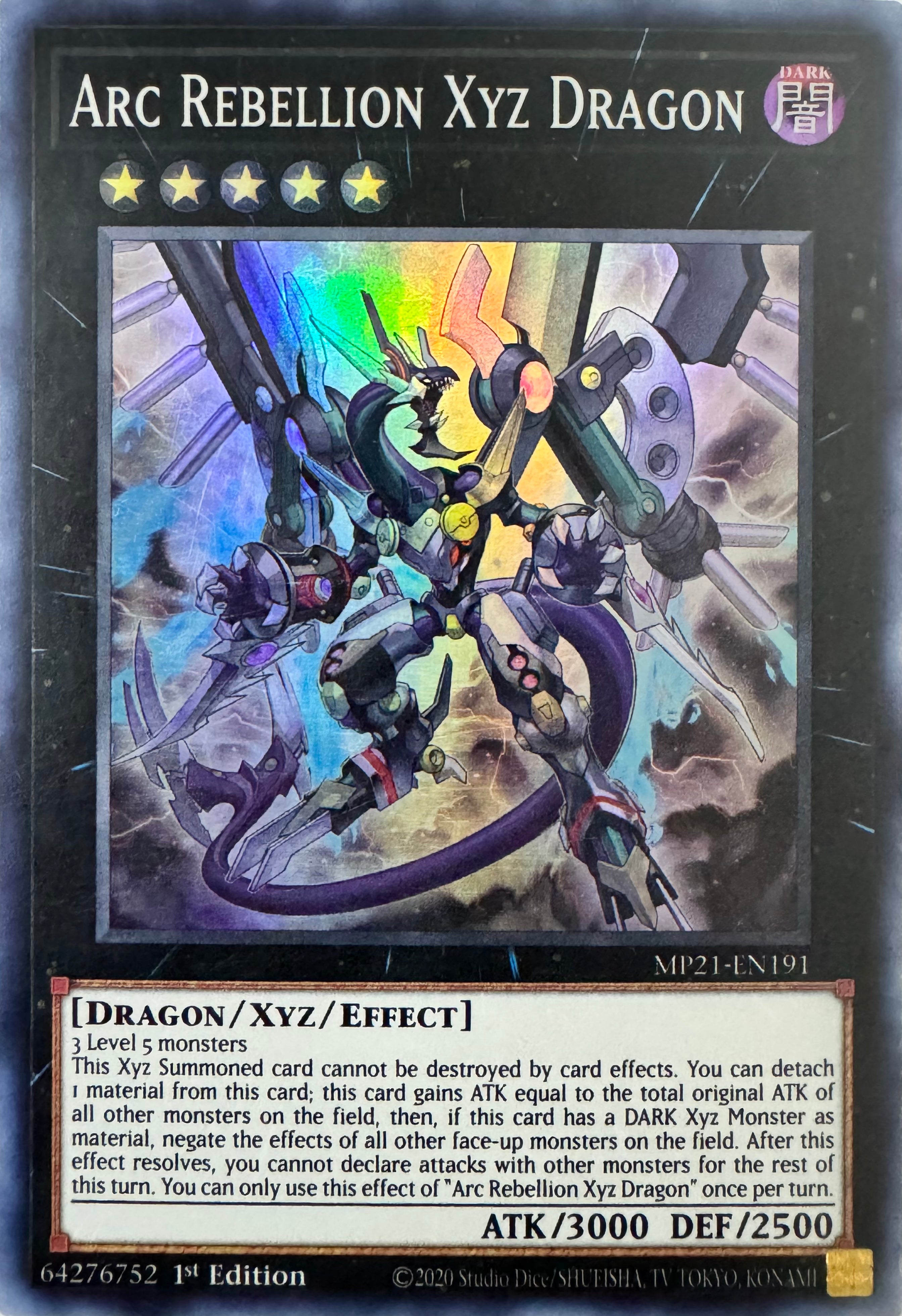 Yugioh! Arc Rebellion Xyz Dragon Mp21-en191 1st Edition Super Rara