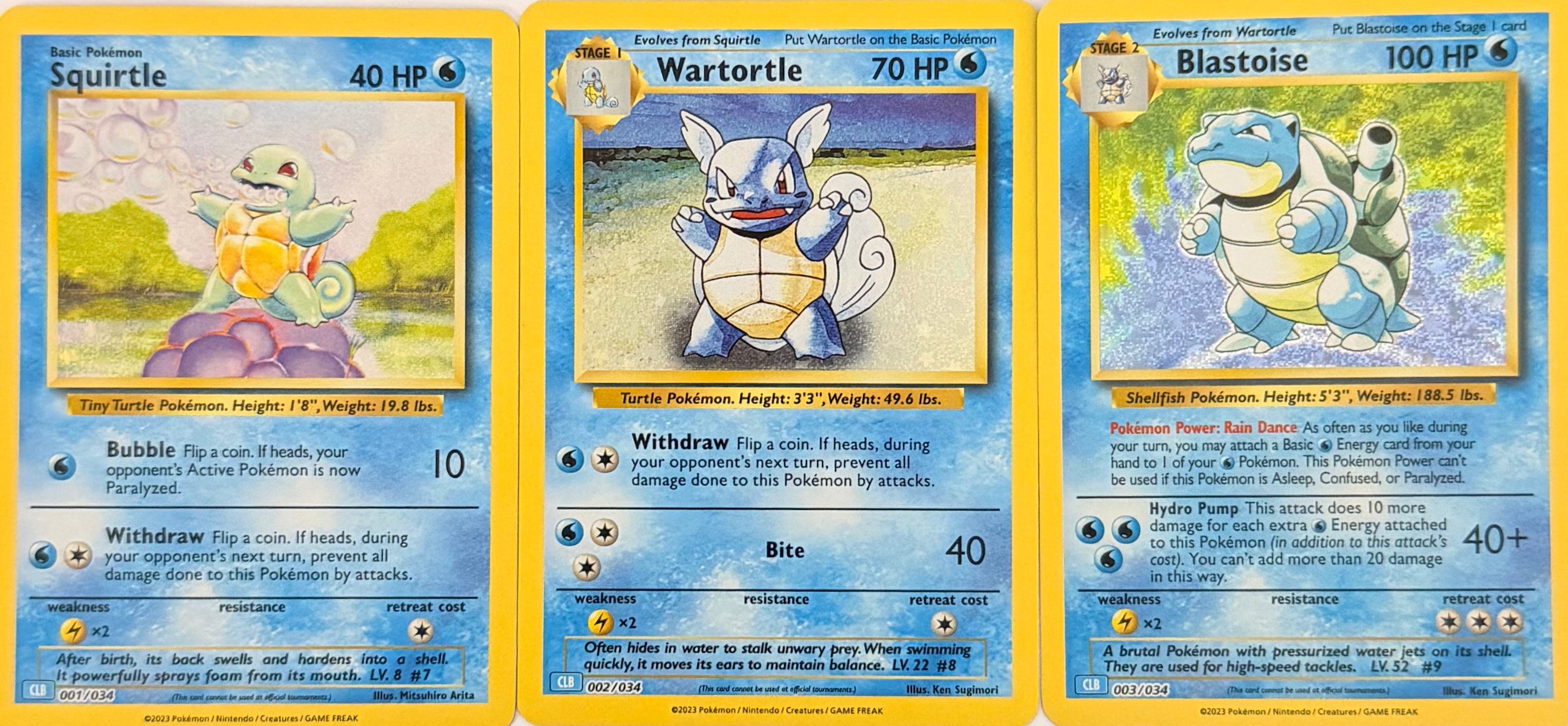 Pokemon Tcg Linea Evolutiva Squirtle Wartortle Blastoise