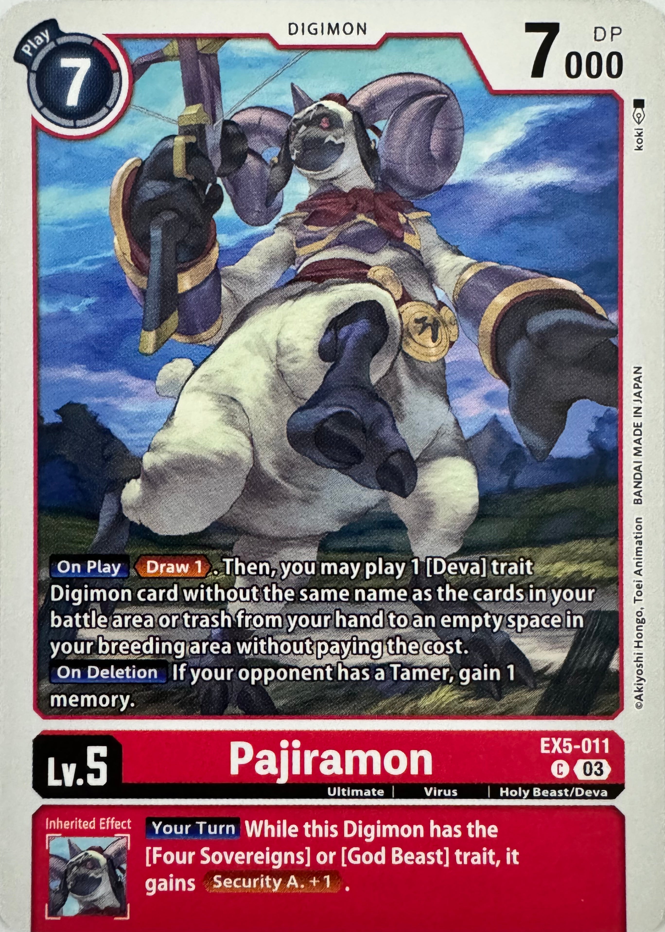 Digimon Tcg Pajiramon Ex5-011