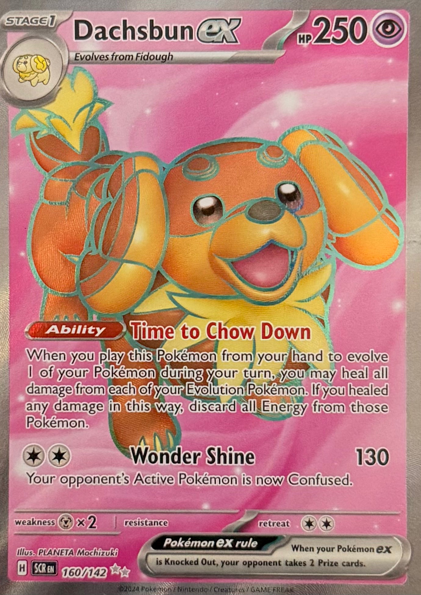Pokemon Tcg Dachsbun Ex 160/142