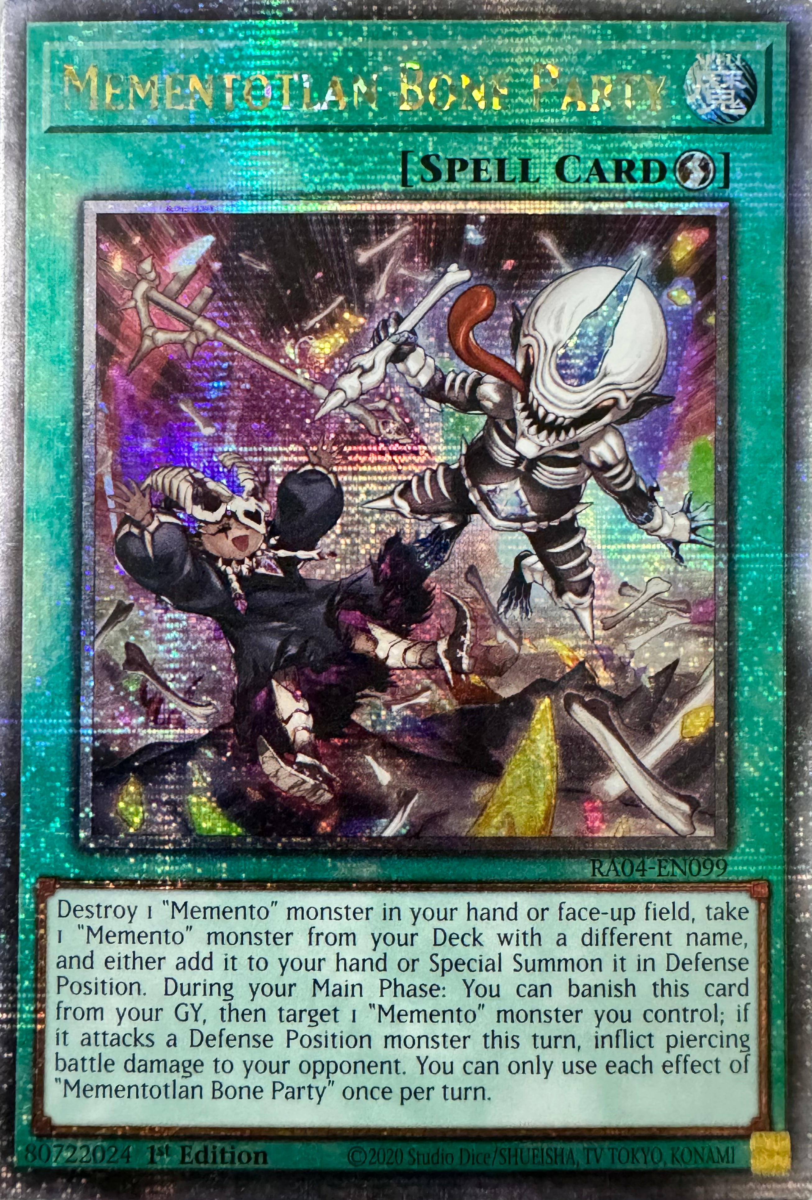 Yugioh! Mementotlan Bone Party Ra04-en099 1st Edition Quarter