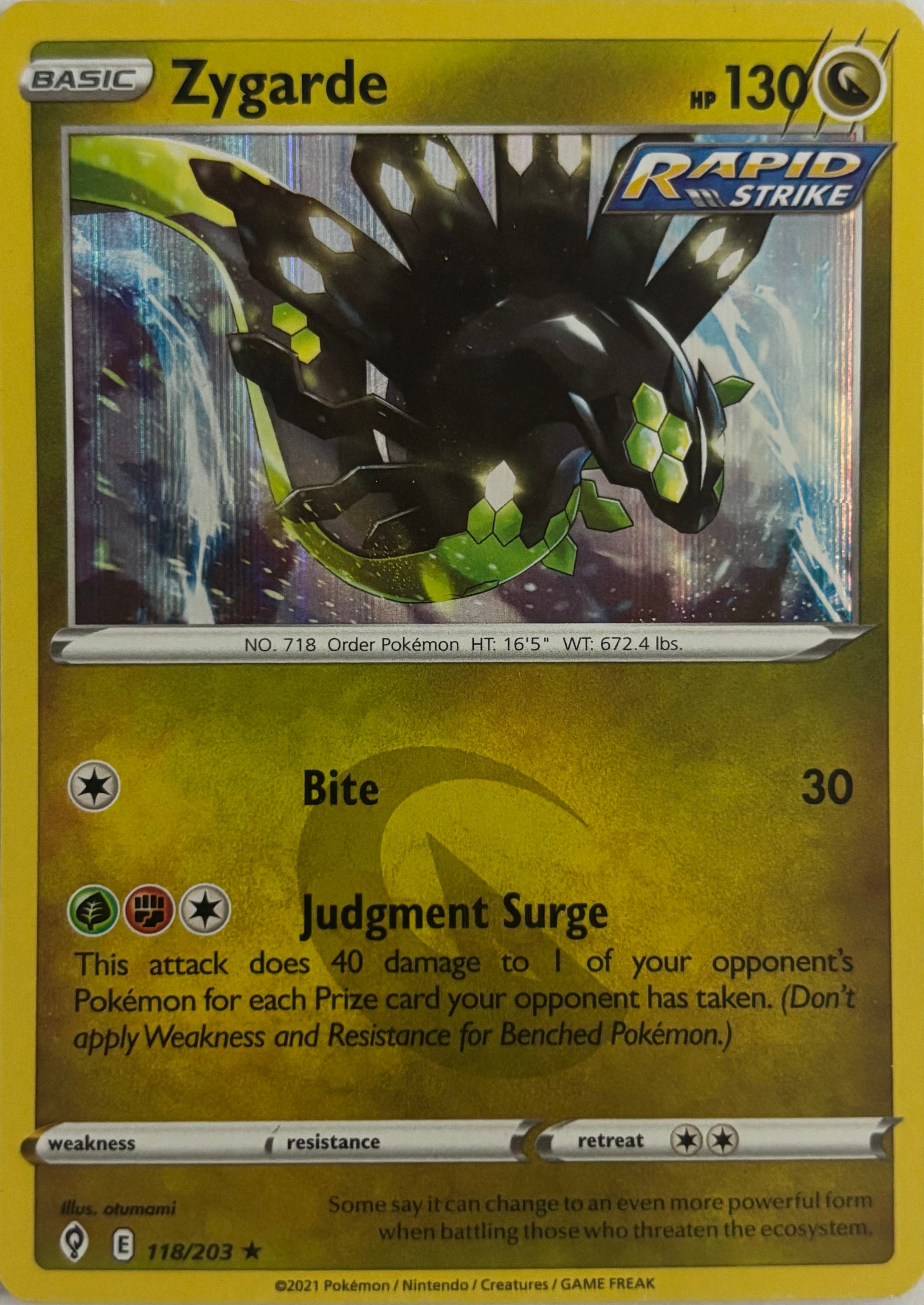 Pokemon Tcg Zygarde 118/203 Holo