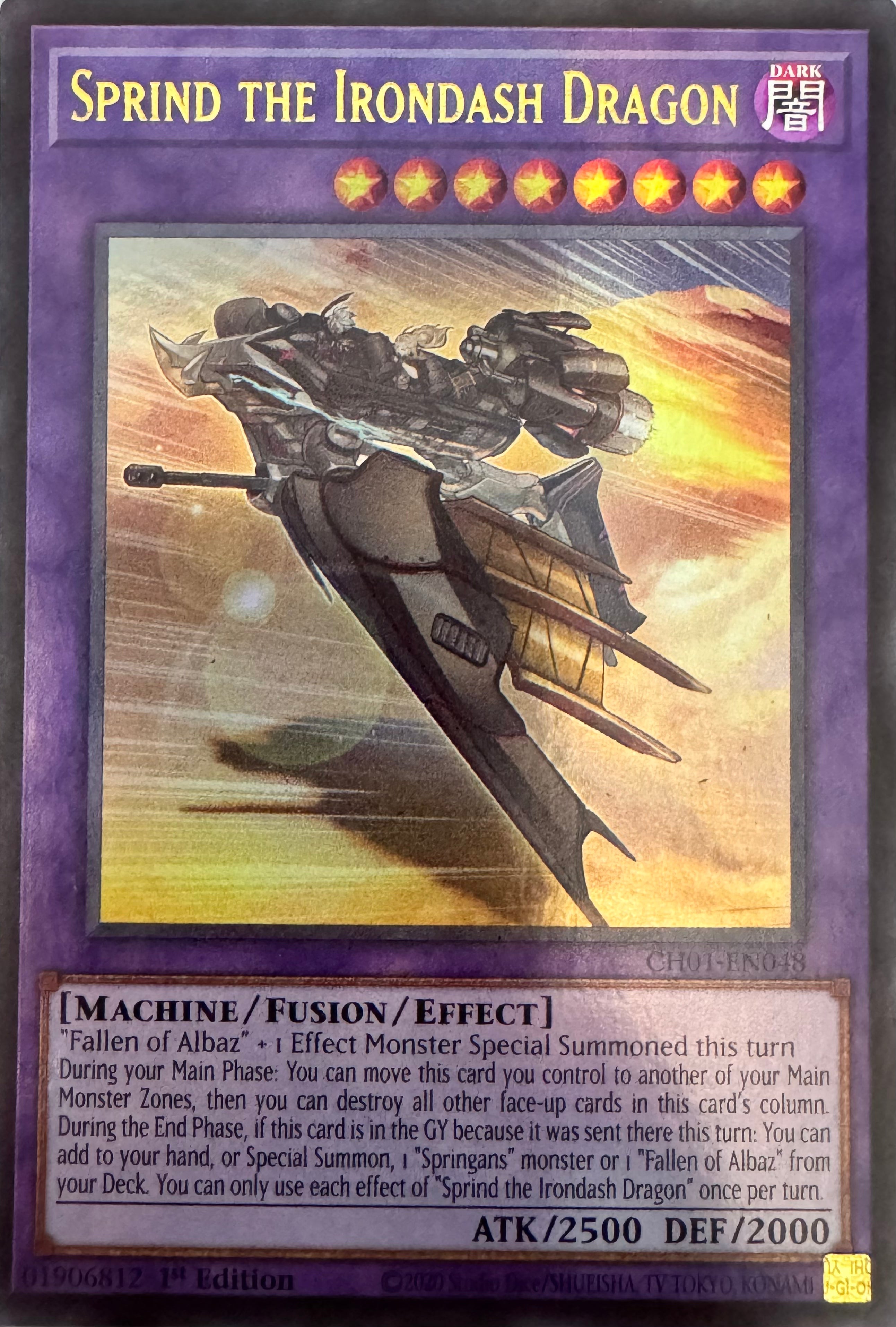 Yugioh! Sprind The Irondash Dragon Ch01-en048 1st Edition Ultra