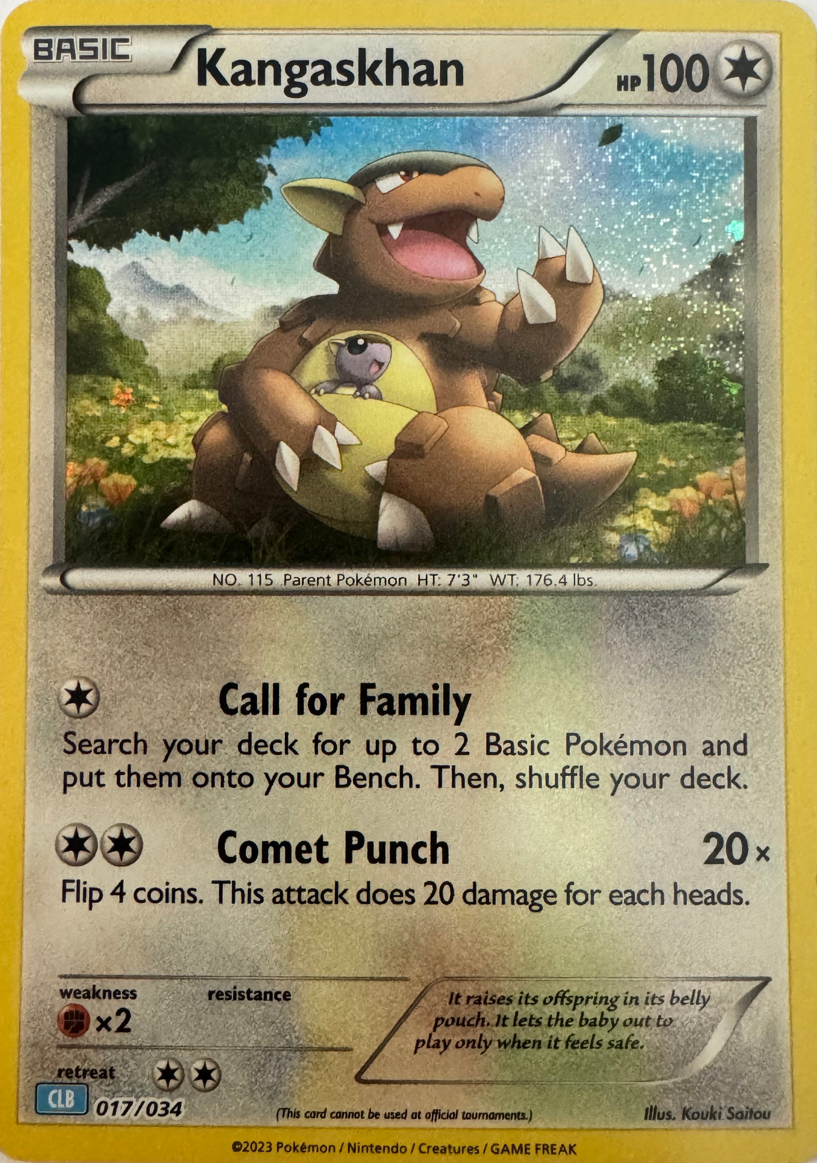 Pokemon Tcg Kangaskhan 017/034 Holo (CLB)