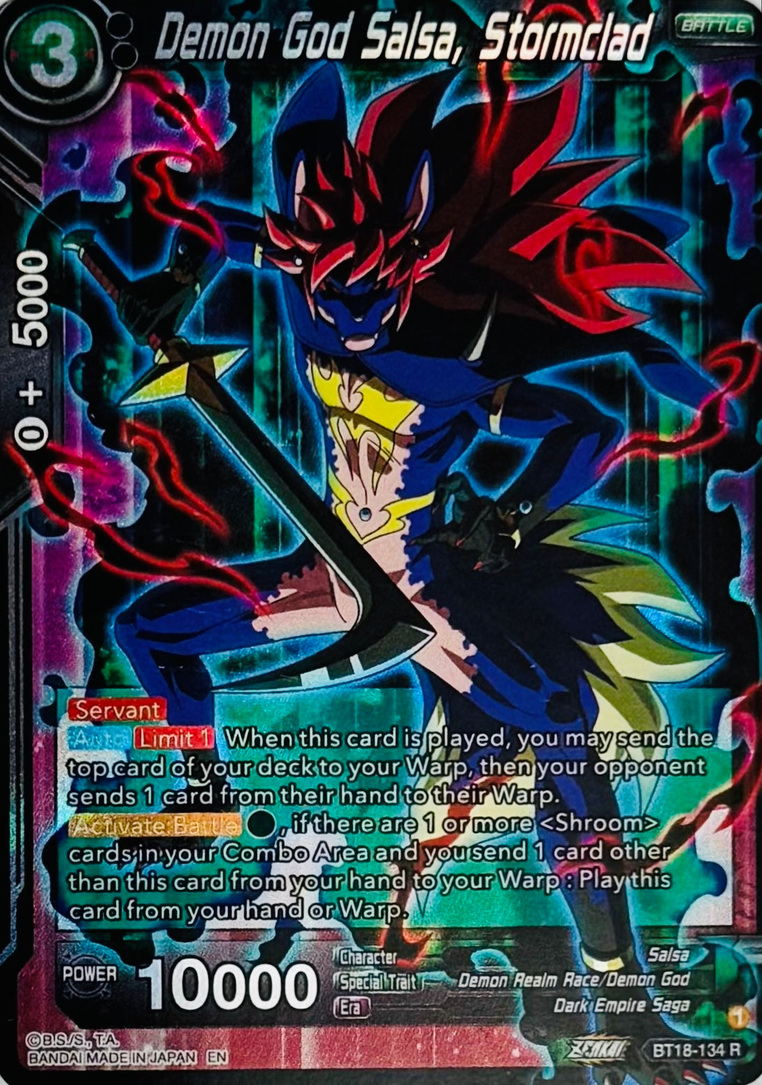 Dragon Ball Tcg Demon God Salsa, Stormclad Bt18-134