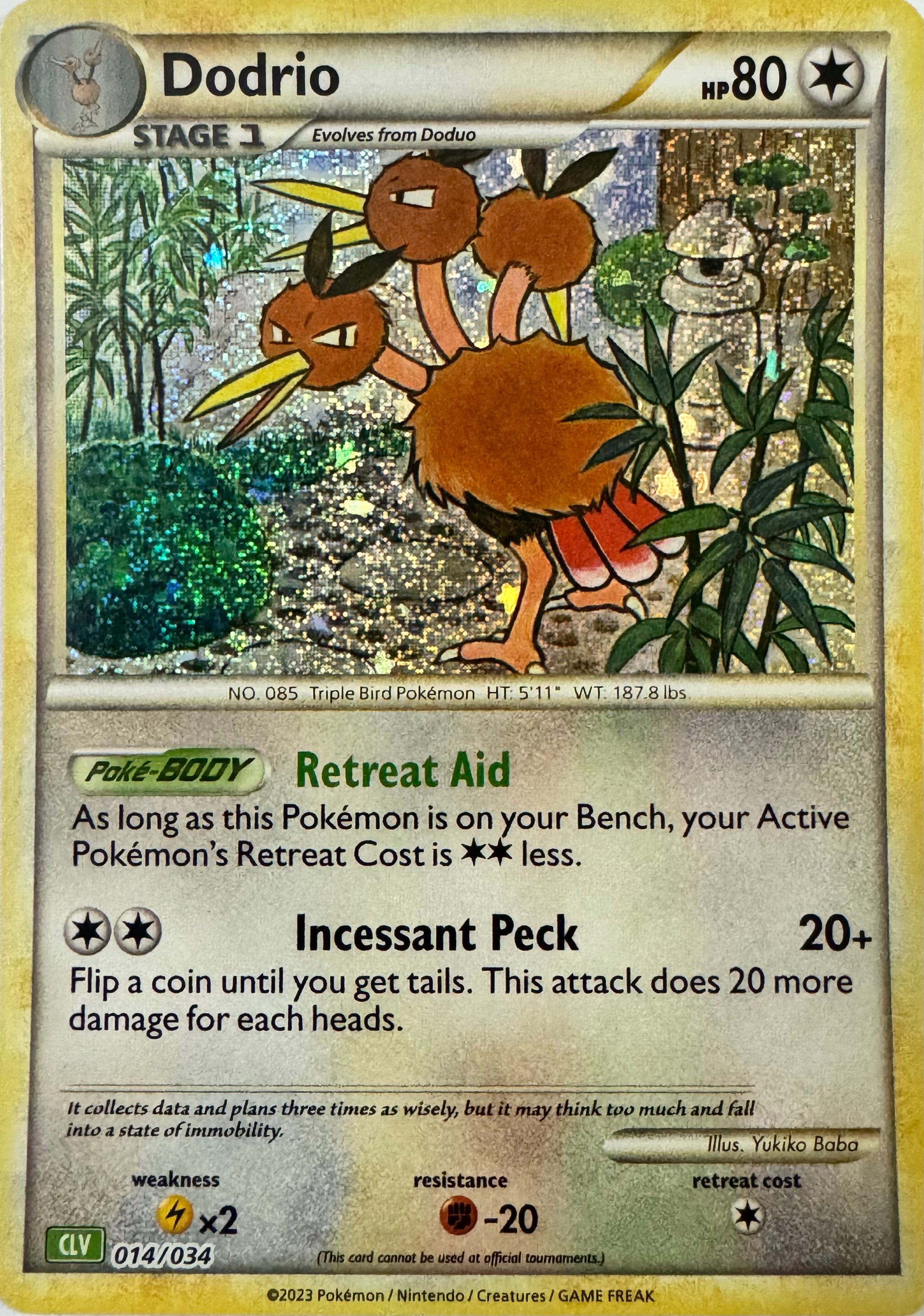 Pokemon Tcg Dodrio 014/034 Holo (CLV)