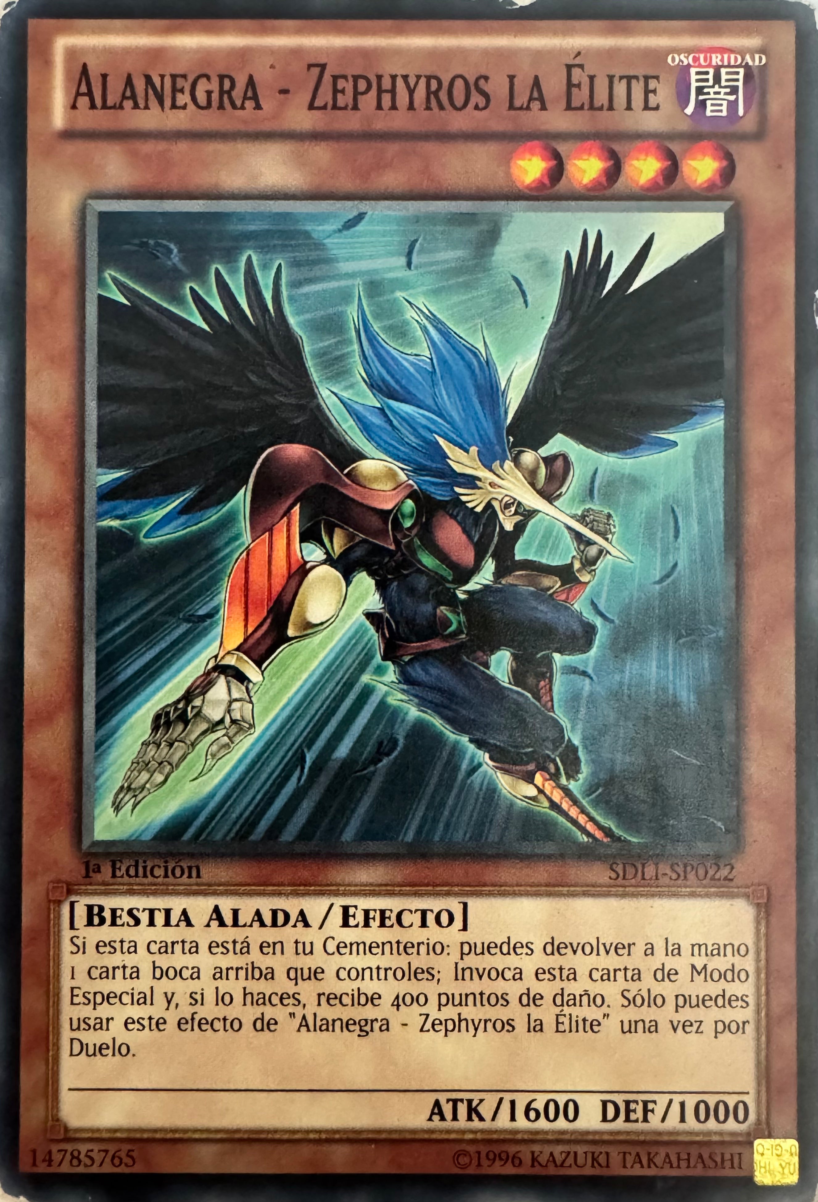 Yugioh! Alanegra - Zephyros La Élite Sdli-sp022 1a Edición