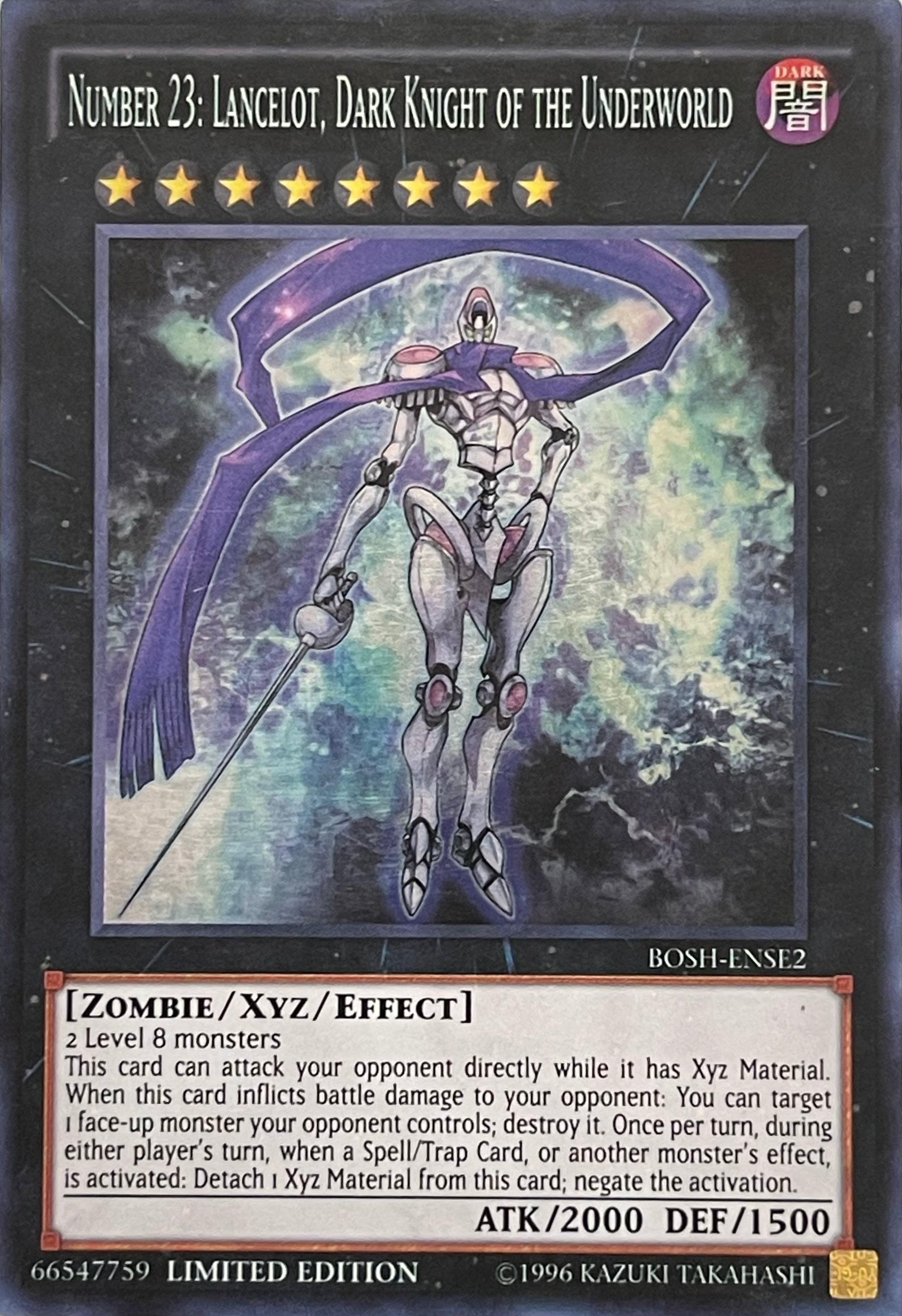 Yugioh! Number 23: Lancelot, Dark Knight of the Underworld BOSH-ENSE2 Limited Edition Super