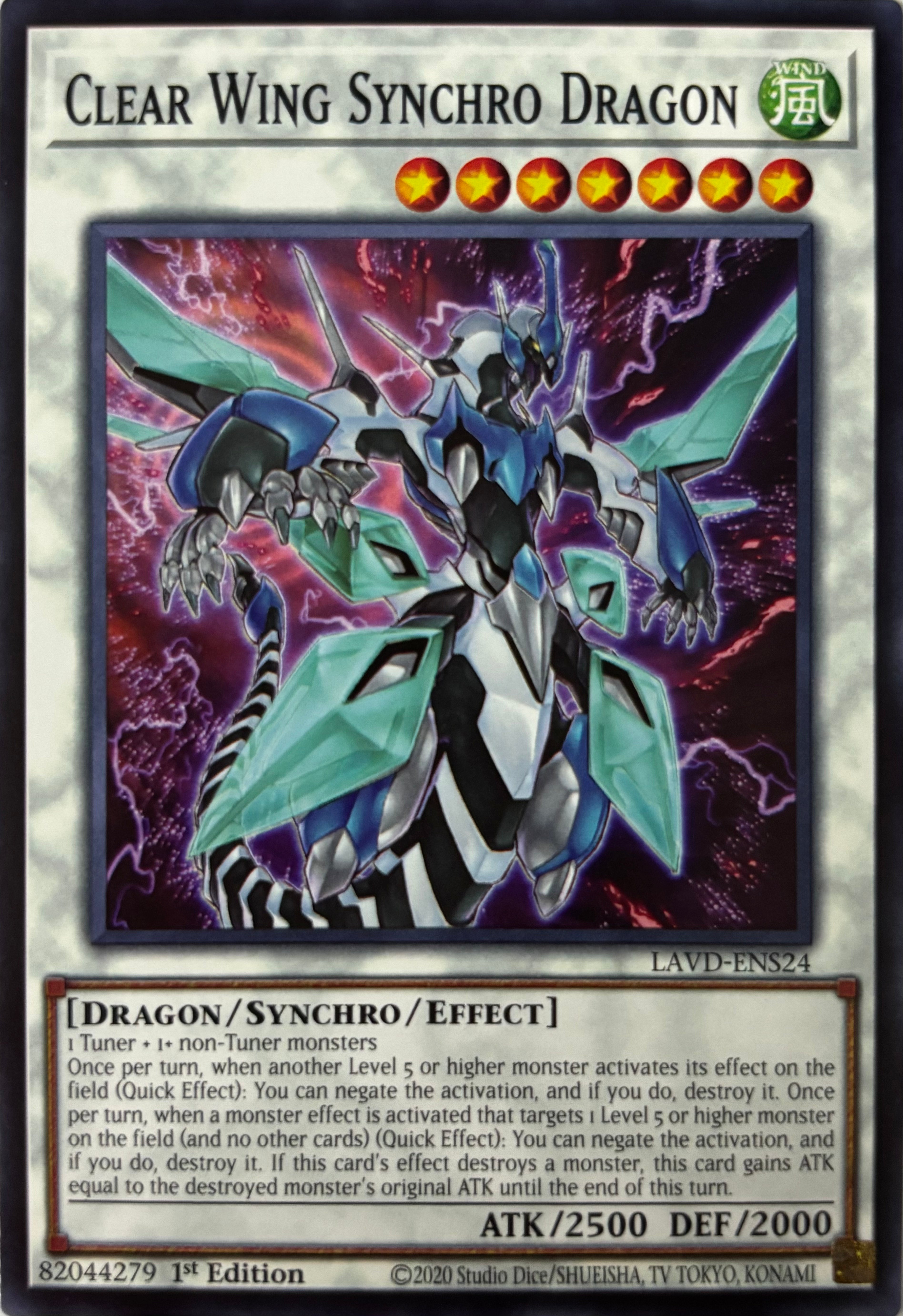 Yugioh! Clear Wing Synchro Dragon Lavd-ens24 1st Edition
