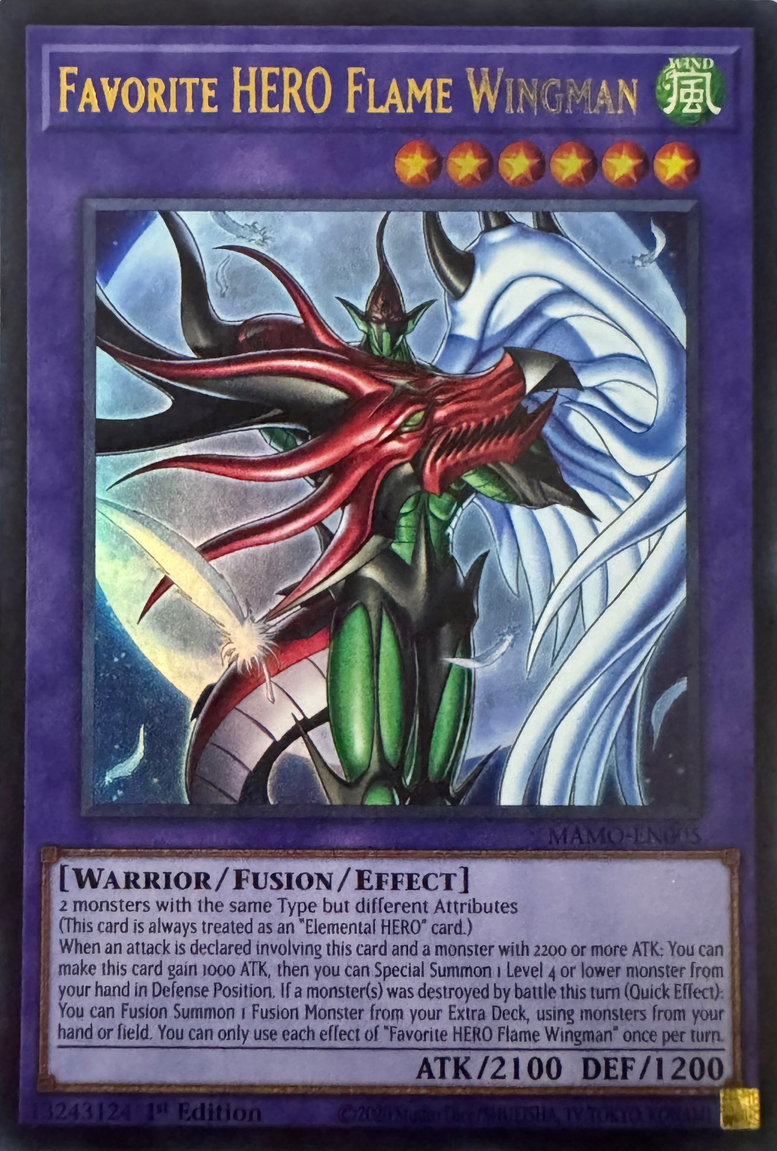 Yugioh! Favorite Hero Flame Wingman Mamo-en005 1st Edition Ultra Rare