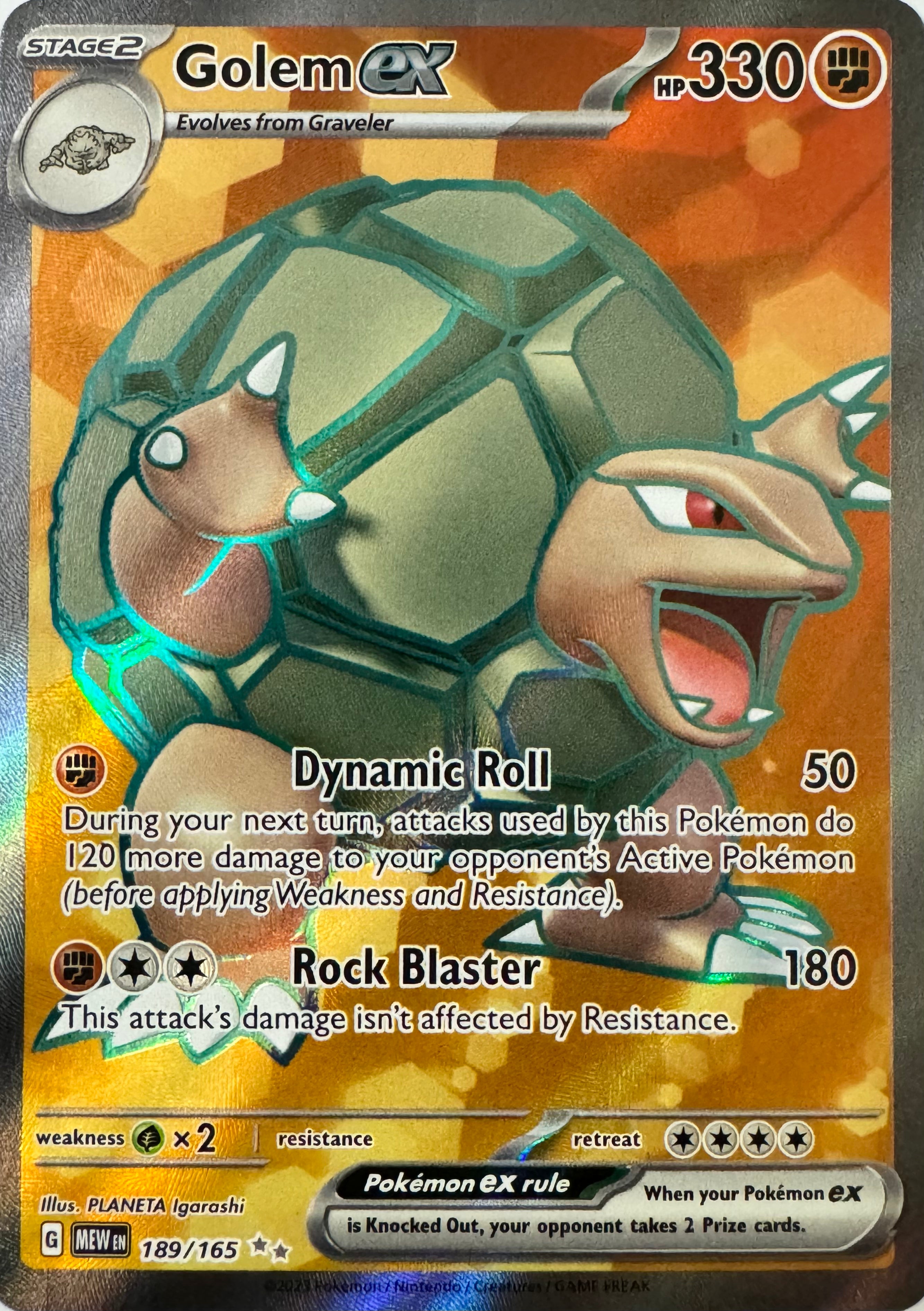 Pokemon Tcg Golem Ex 189/165
