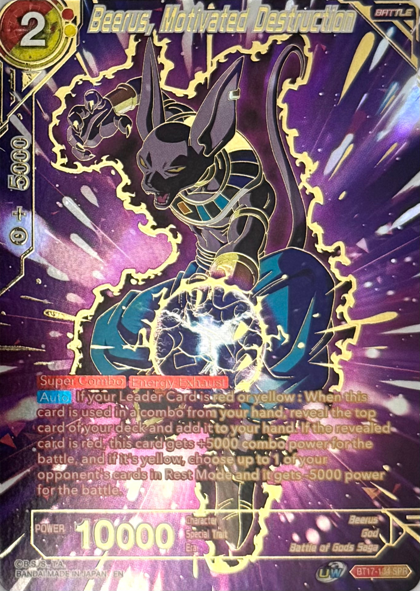 Dragon Ball Tcg Beerus, Motivated Destruction Bt17-134