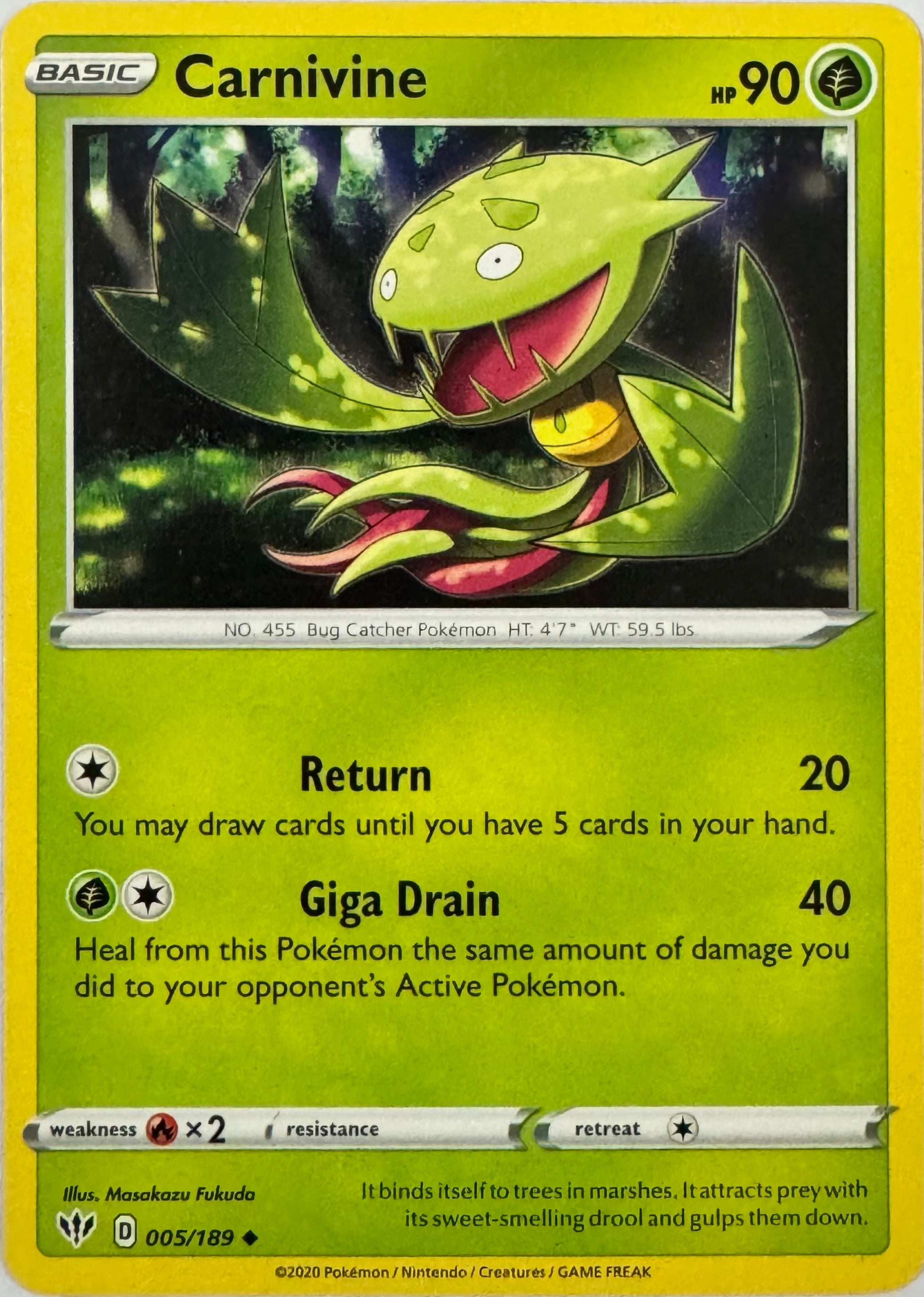 Pokemon Tcg Carnivine 005/189