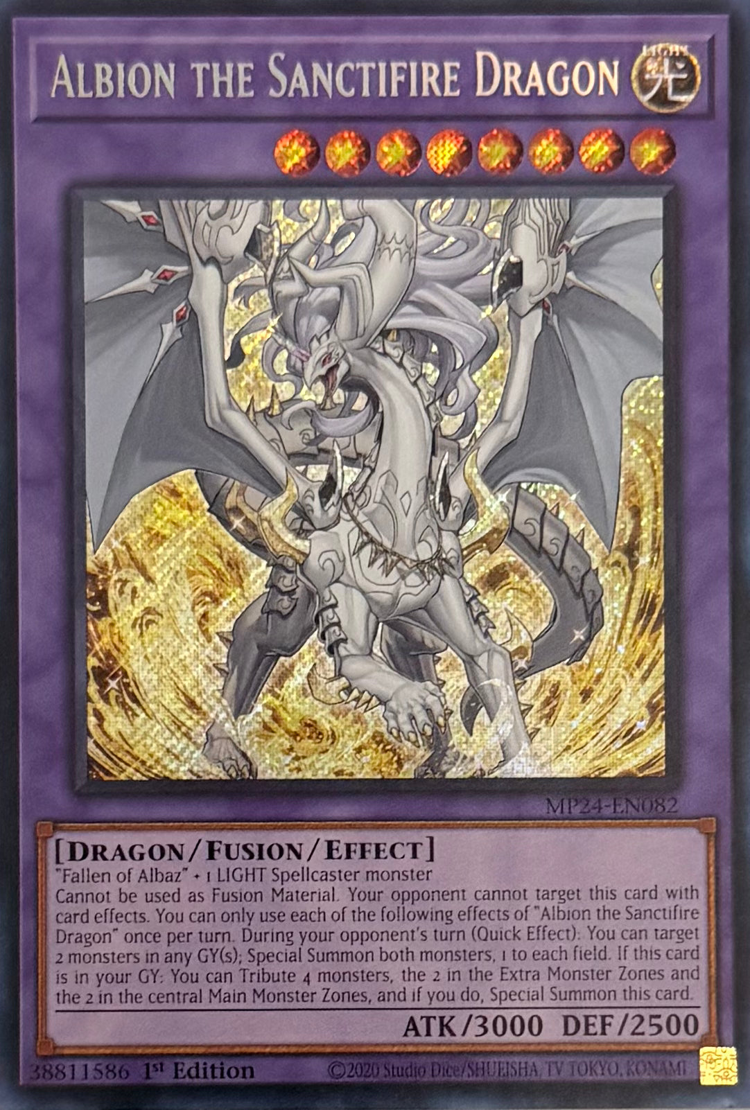 Yugioh! Albion The Sanctifire Dragon MP24-EN082 Error de Impresión