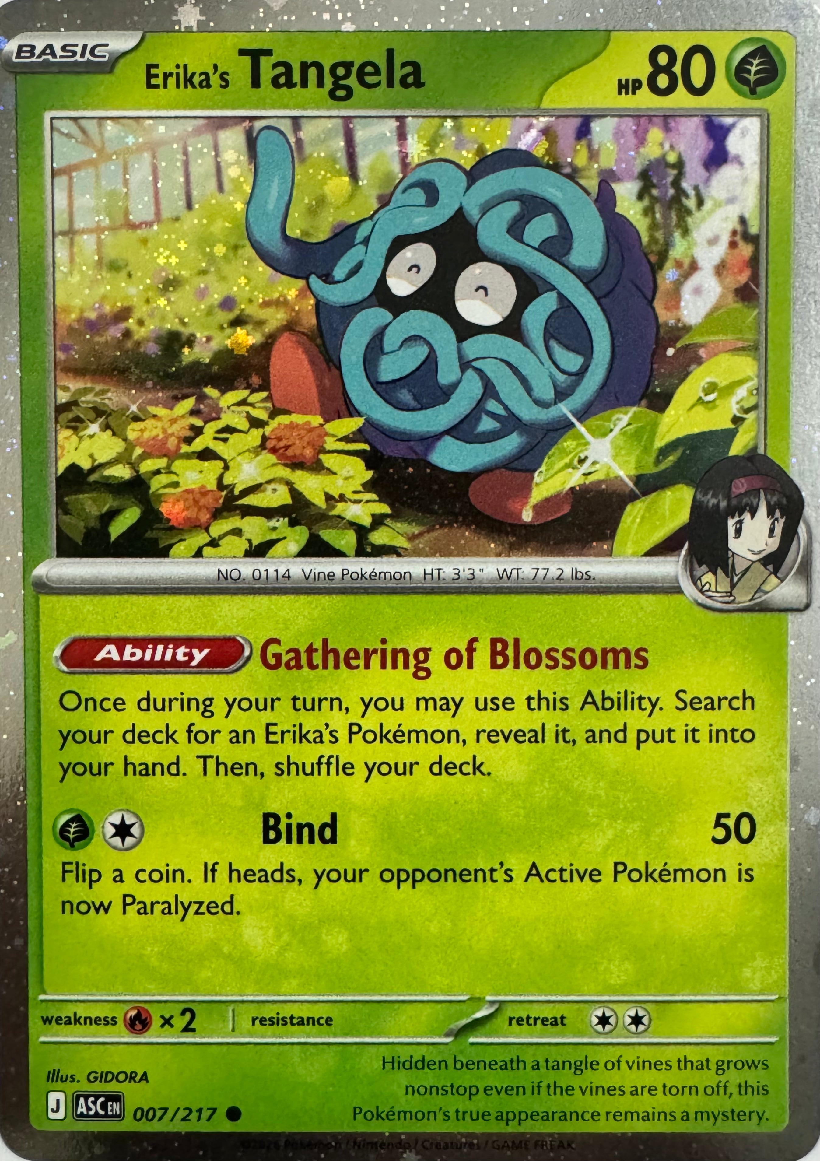 Pokemon Tcg Erika’s Tangela 007/217 Holo Cosmos