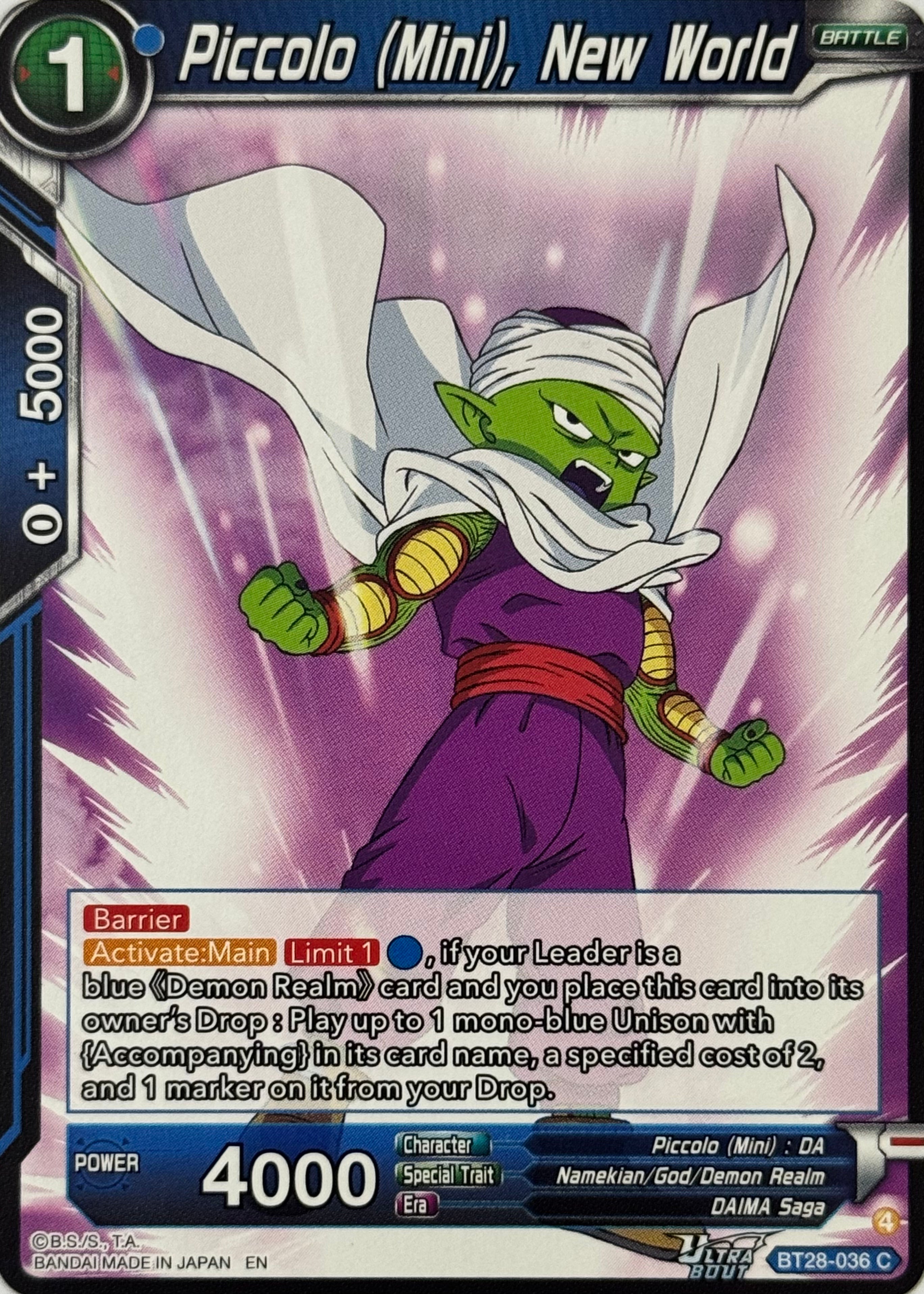 Dragon Ball Tcg Piccolo (Mini), New World BT28-036
