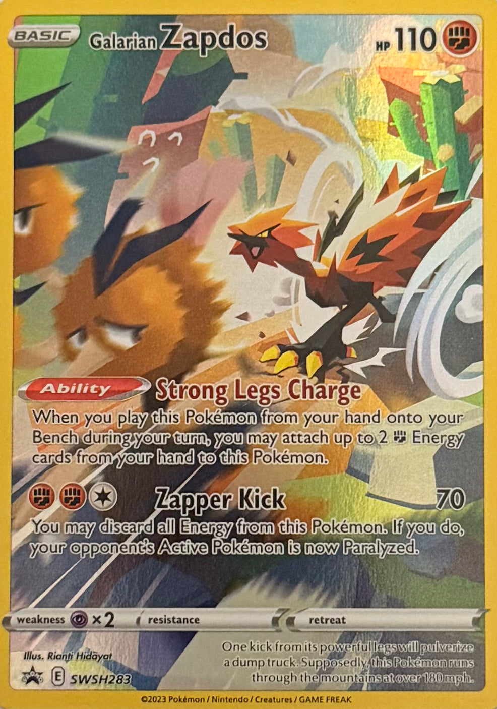 Pokemon Tcg Galarian Zapdos SWSH283