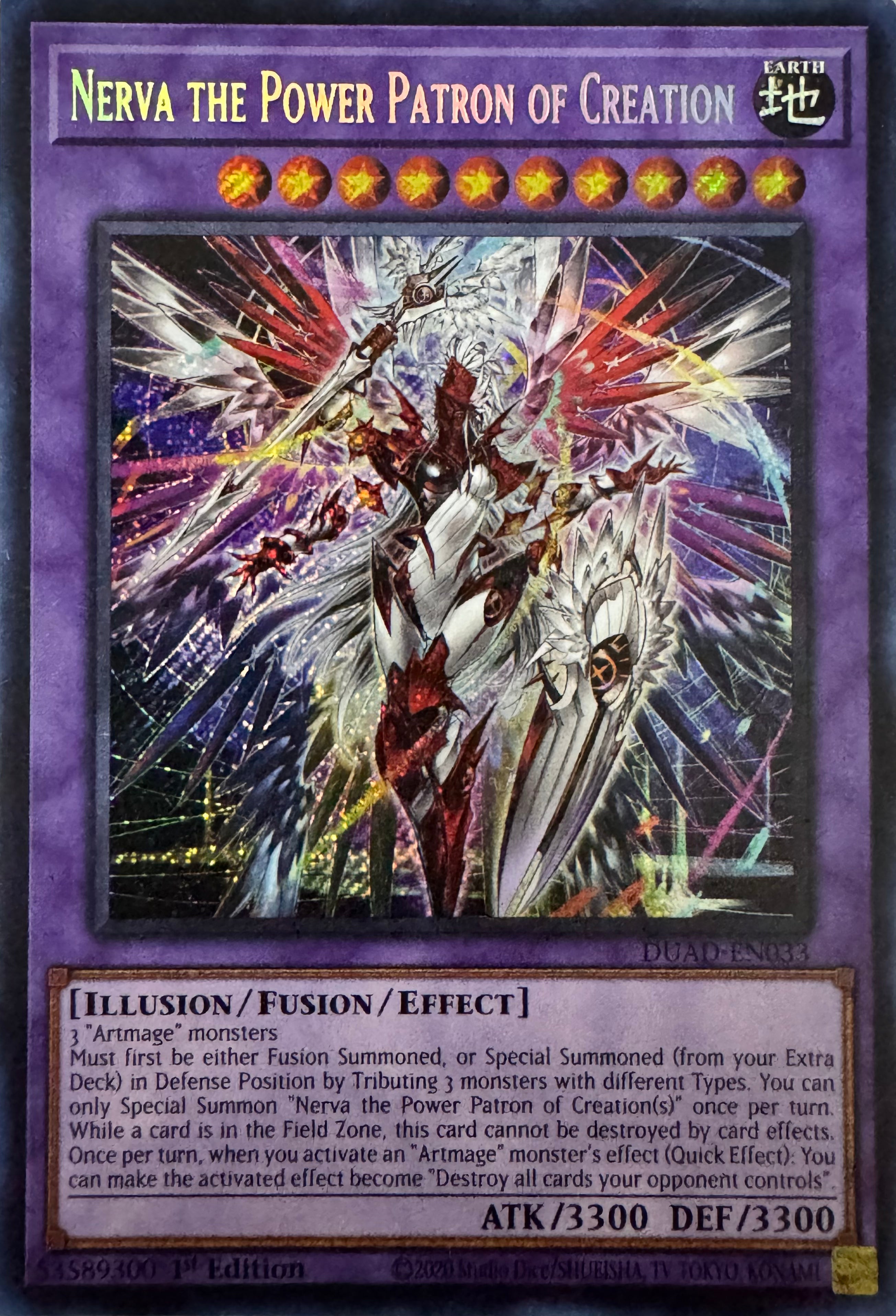 Yugioh! Nerva The Power Patron Of Creation Duad-en033 1st Edition Secret