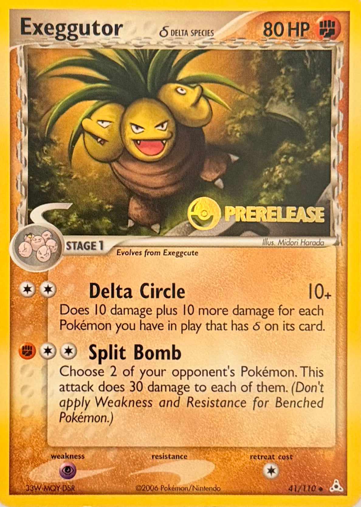 Pokemon Tcg Exeggutor 41/110 Prerelease