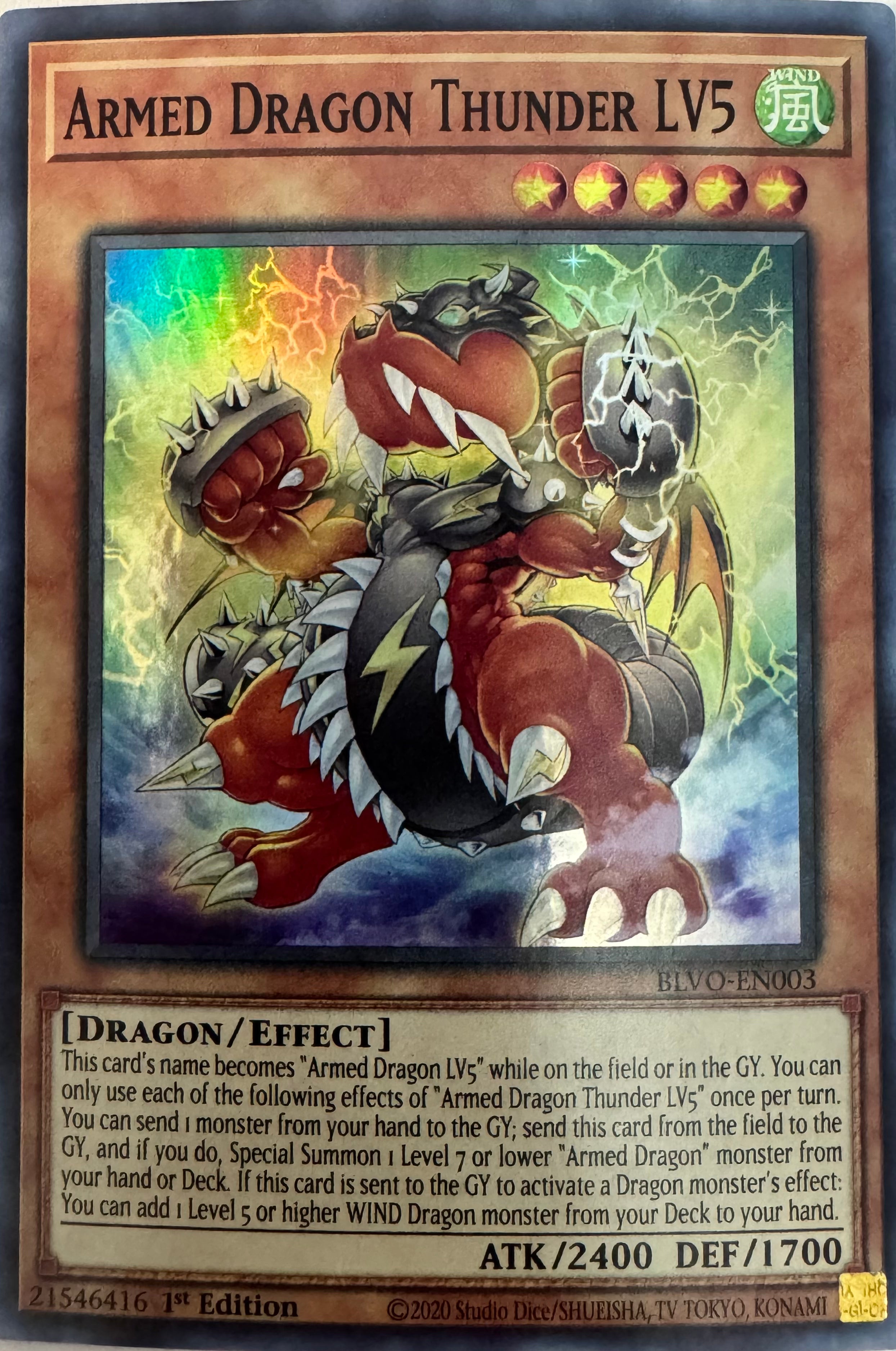 Yugioh! Armed Dragon Thunder LV5 BLVO-EN003 1st Edition