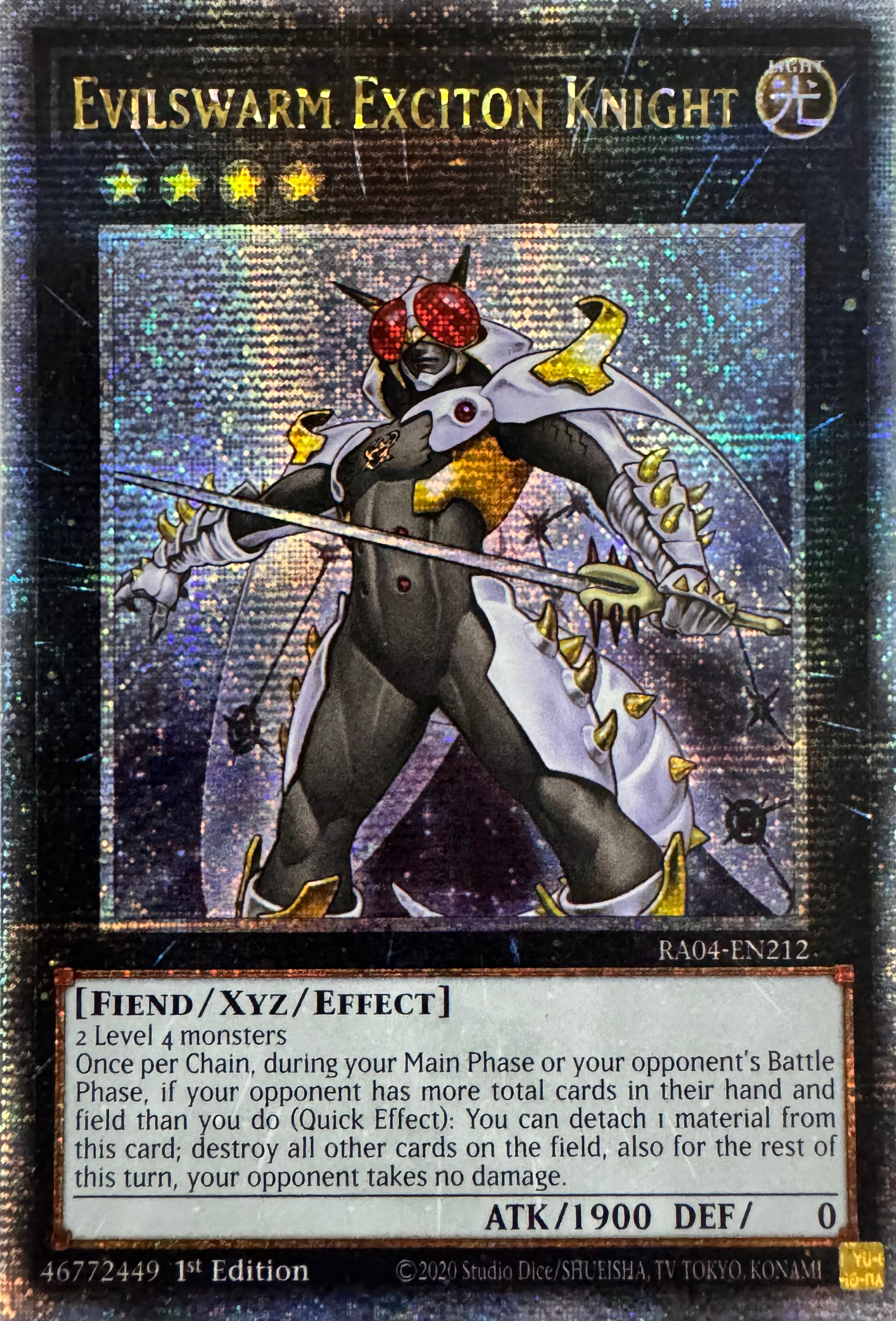 Yugioh! Evilswarm Exciton Knight Ra04-en212 1st Edition Quarter