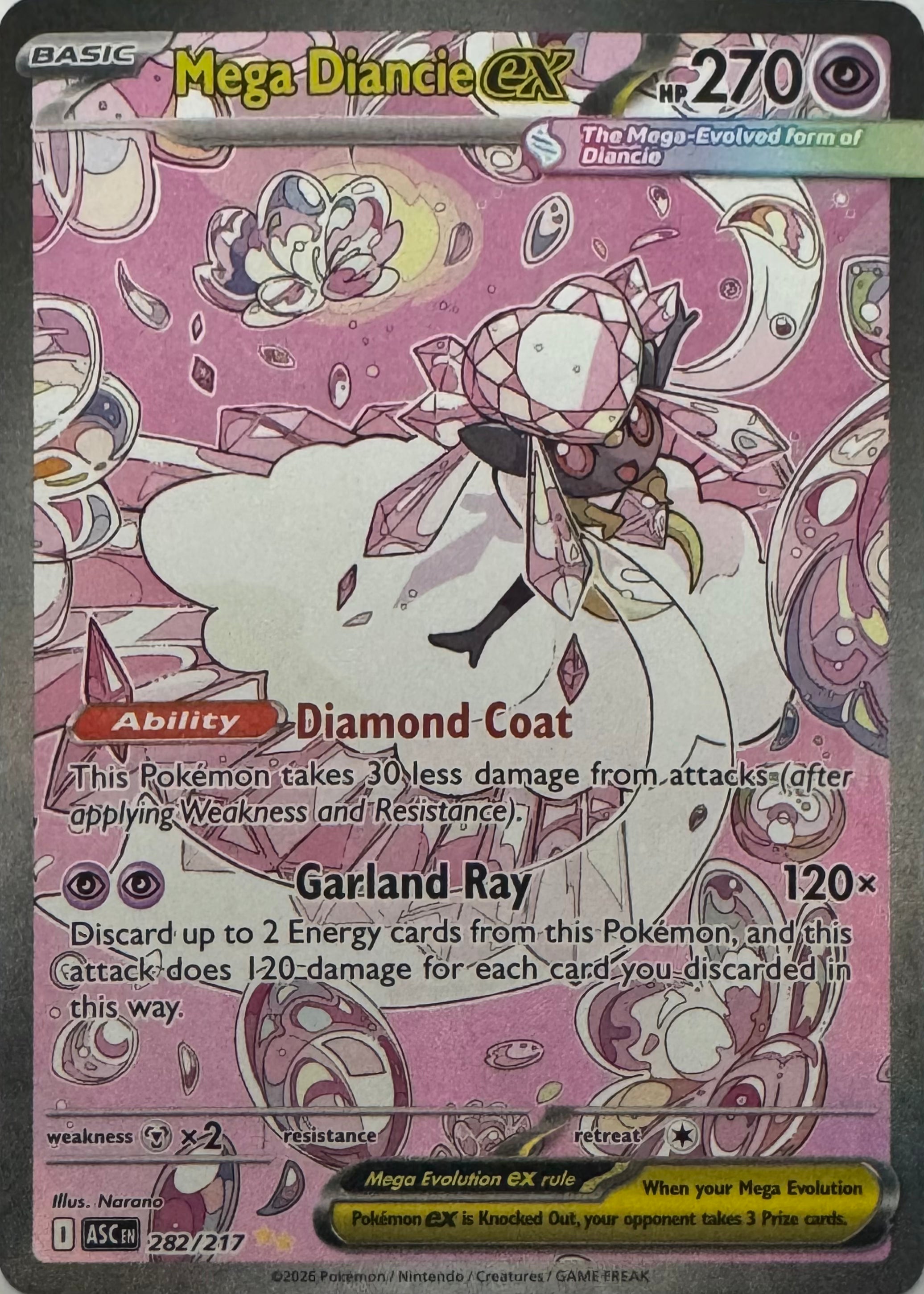 Pokemon Tcg Mega Diancie Ex 282/217