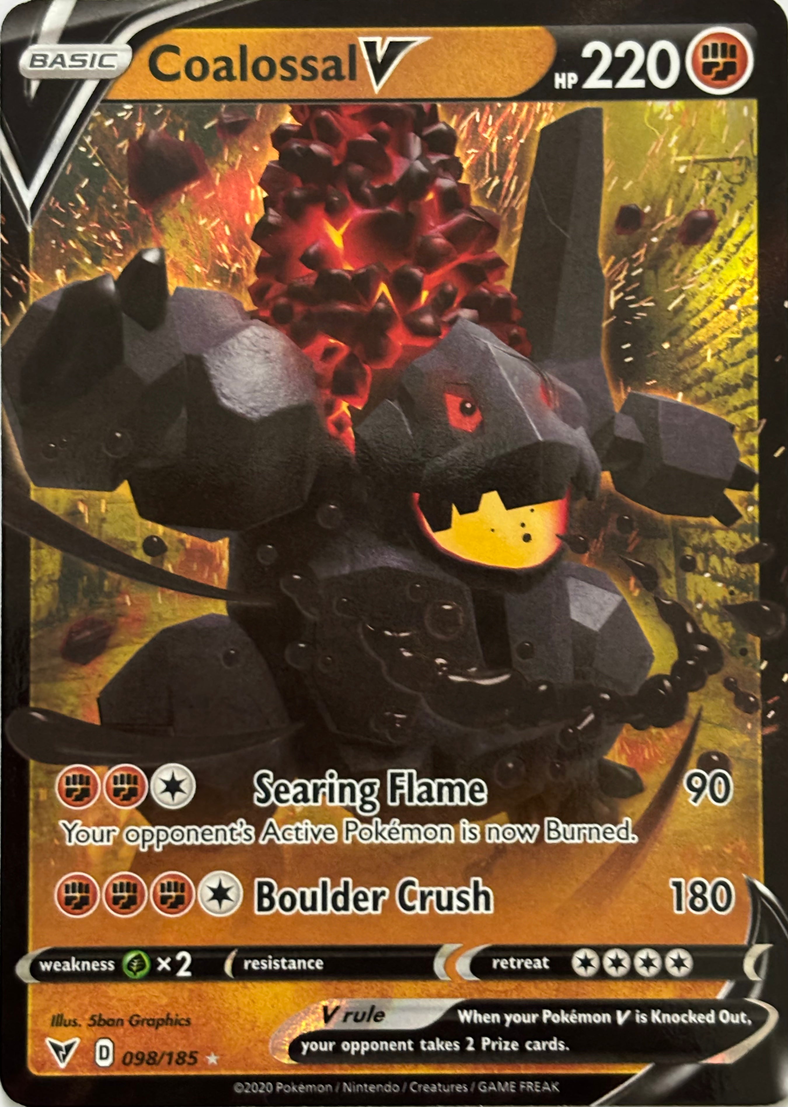 Pokemon Tcg Coalossal V 098/185
