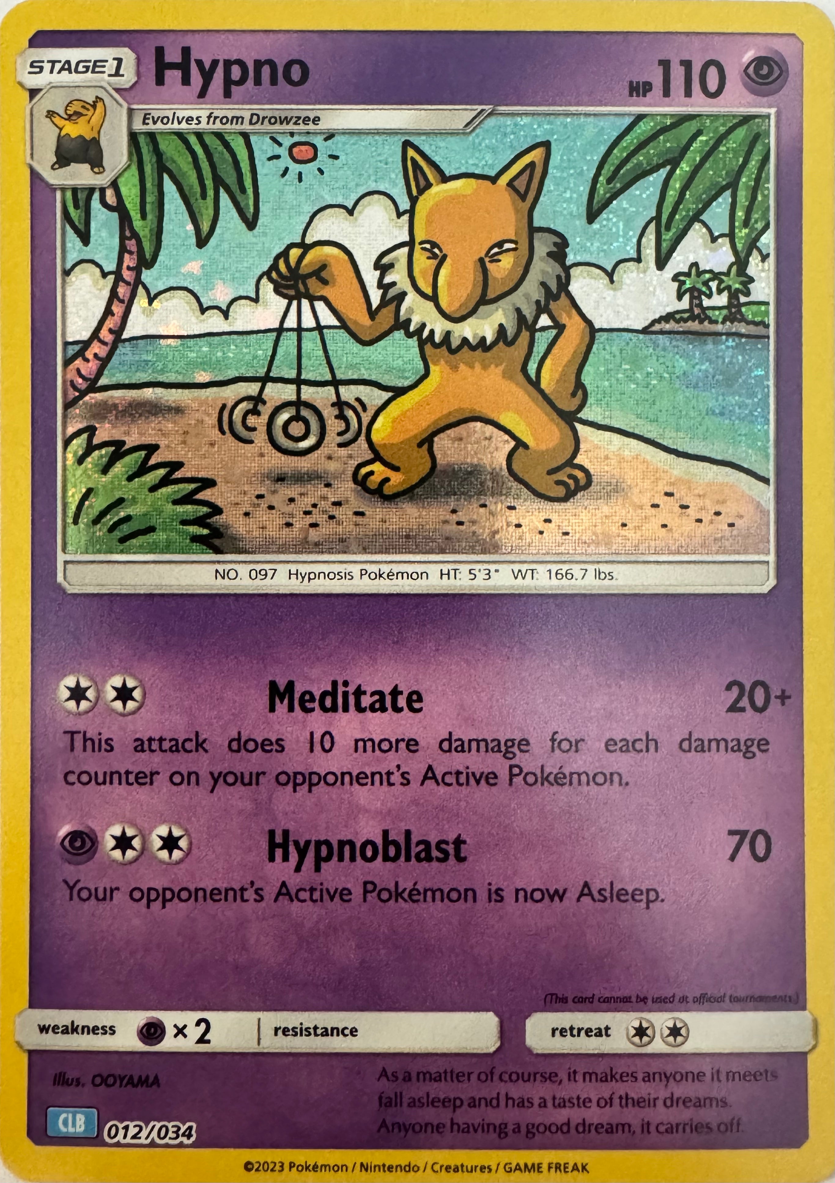 Pokemon Tcg Hypno 012/034 Holo (CLB)