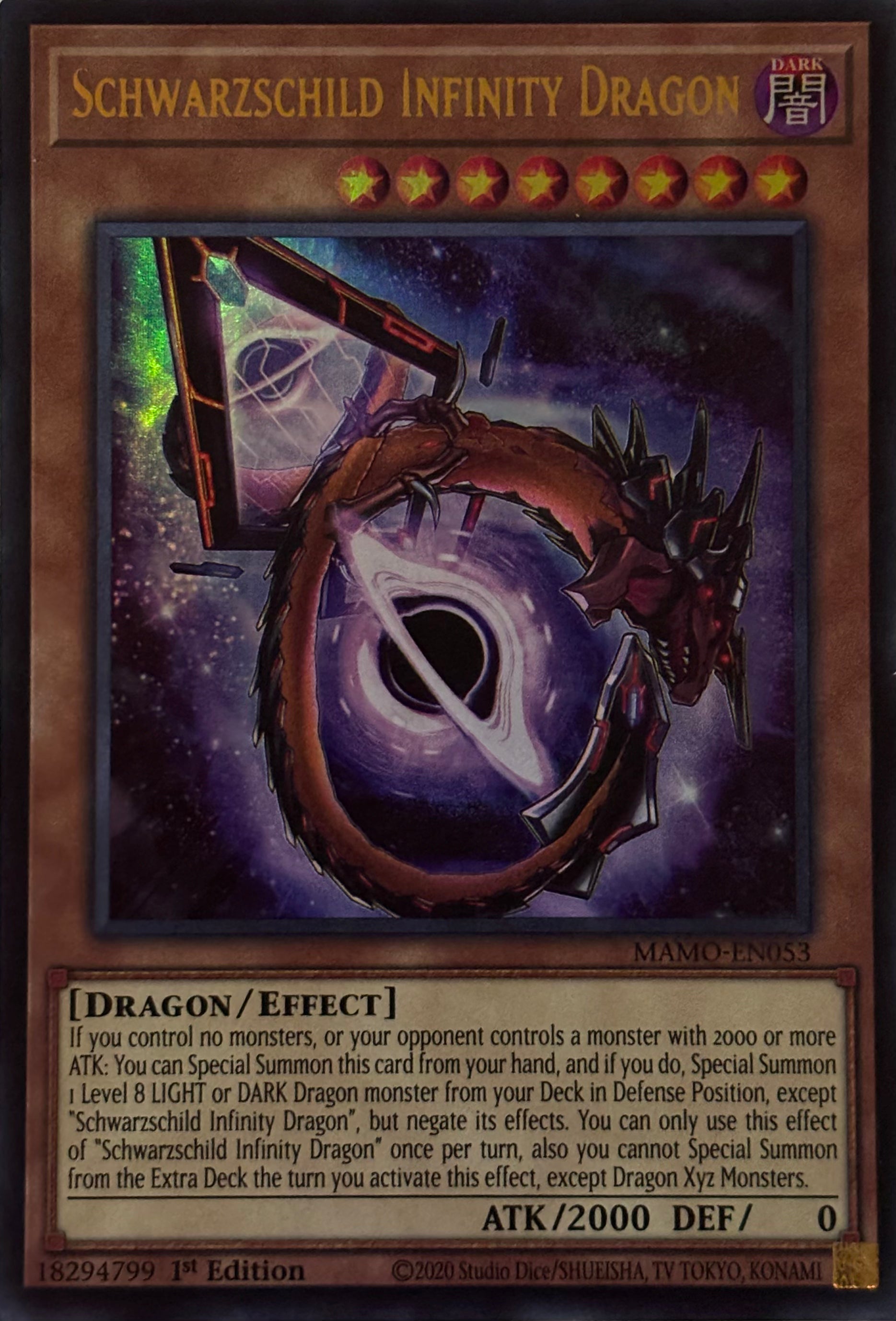 Yugioh! Schwarzschild Infinity Dragon MAMO-EN053 1st Edition Ultra